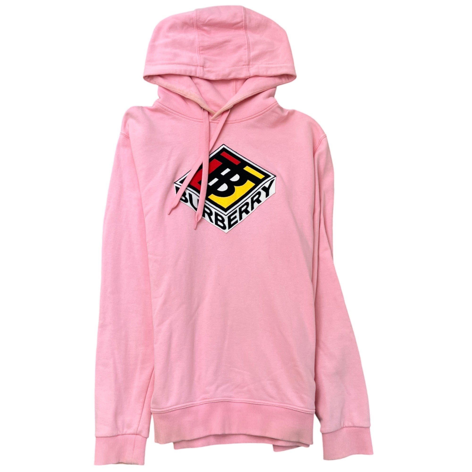 Men's Embroidered Logo Hoodie Pink Size M