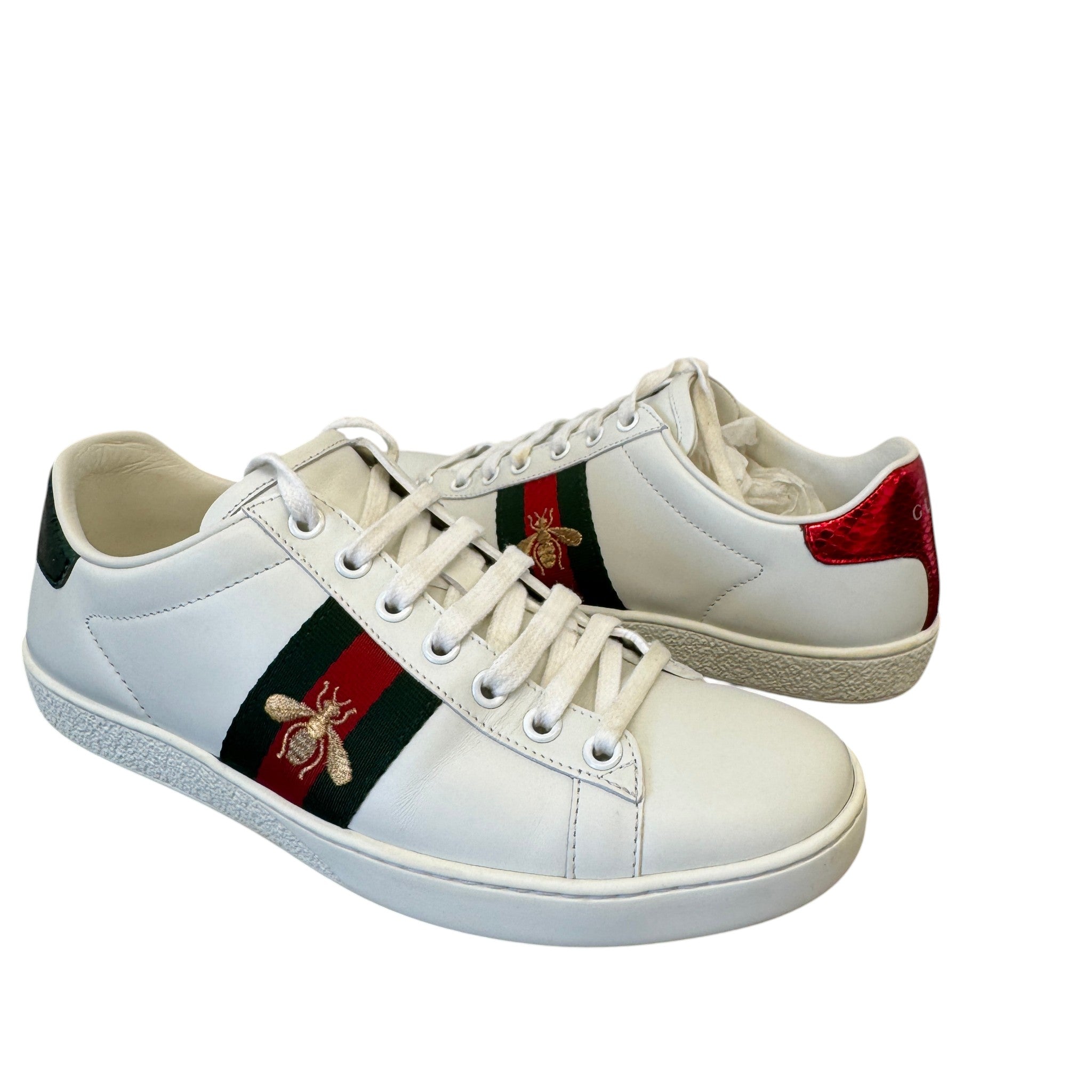 Women's Ace Embroidered Bee Low Trainers White Size EU 37 / UK 4