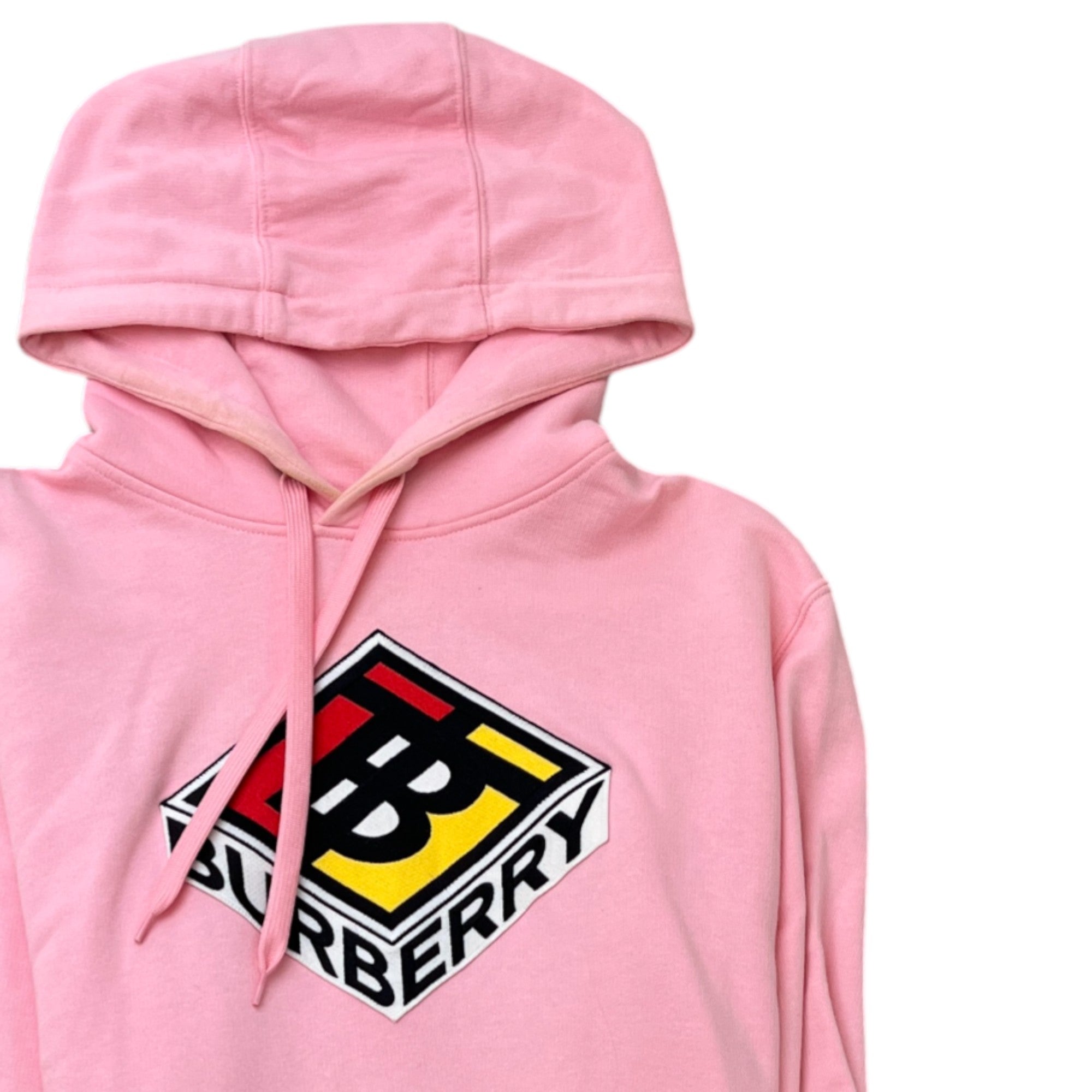 Men's Embroidered Logo Hoodie Pink Size M