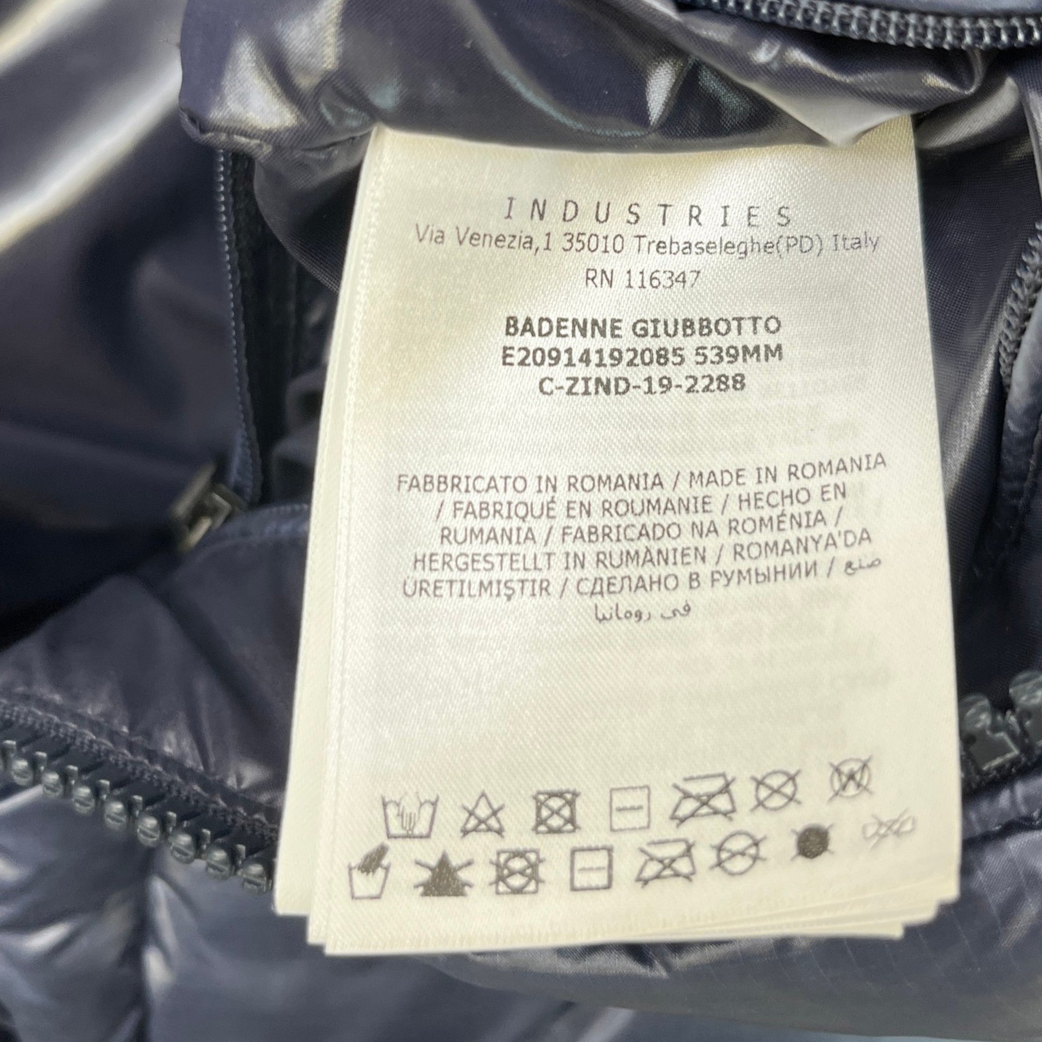 Men's Badenne Down Jacket Blue Size 2 / M