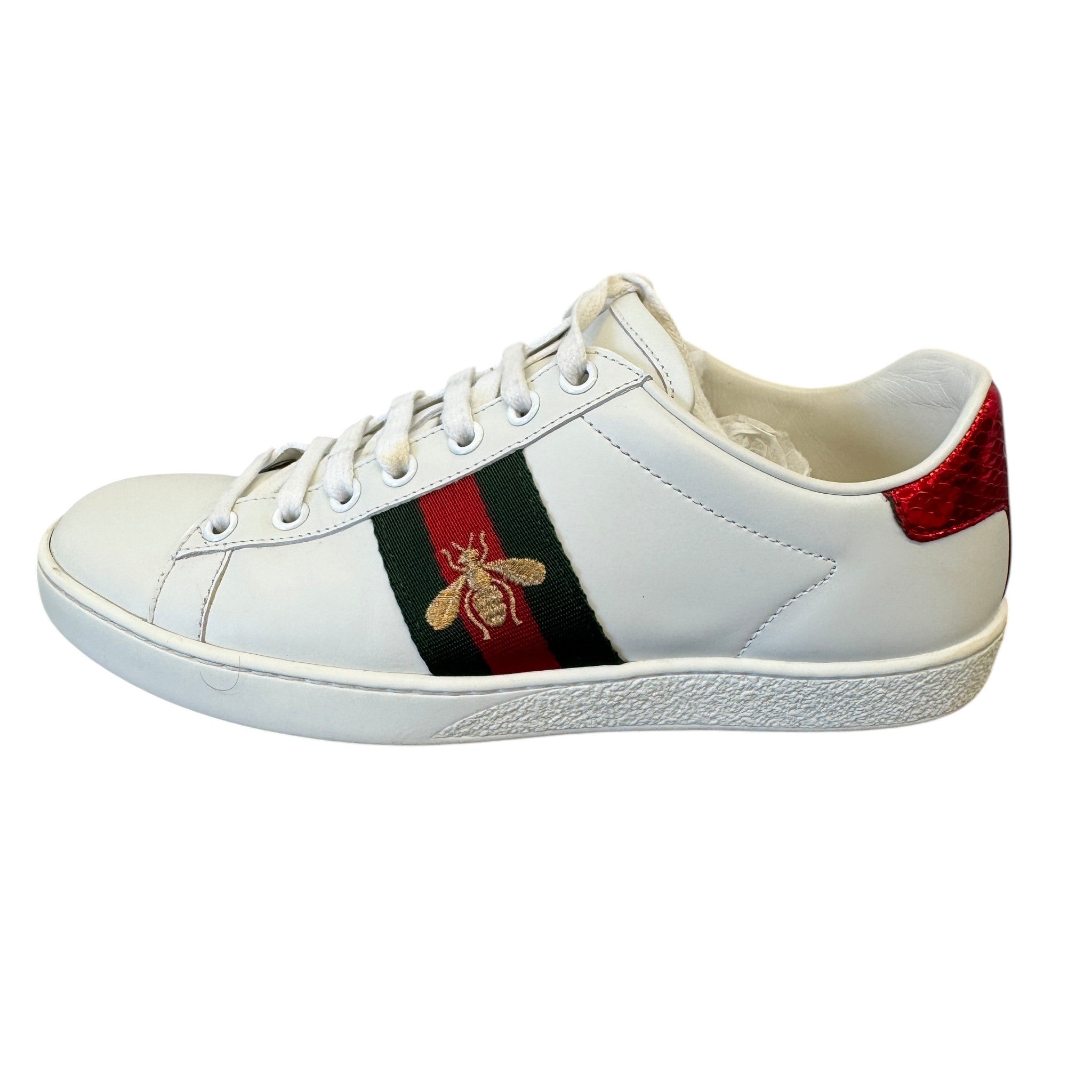 Women's Ace Embroidered Bee Low Trainers White Size EU 37 / UK 4