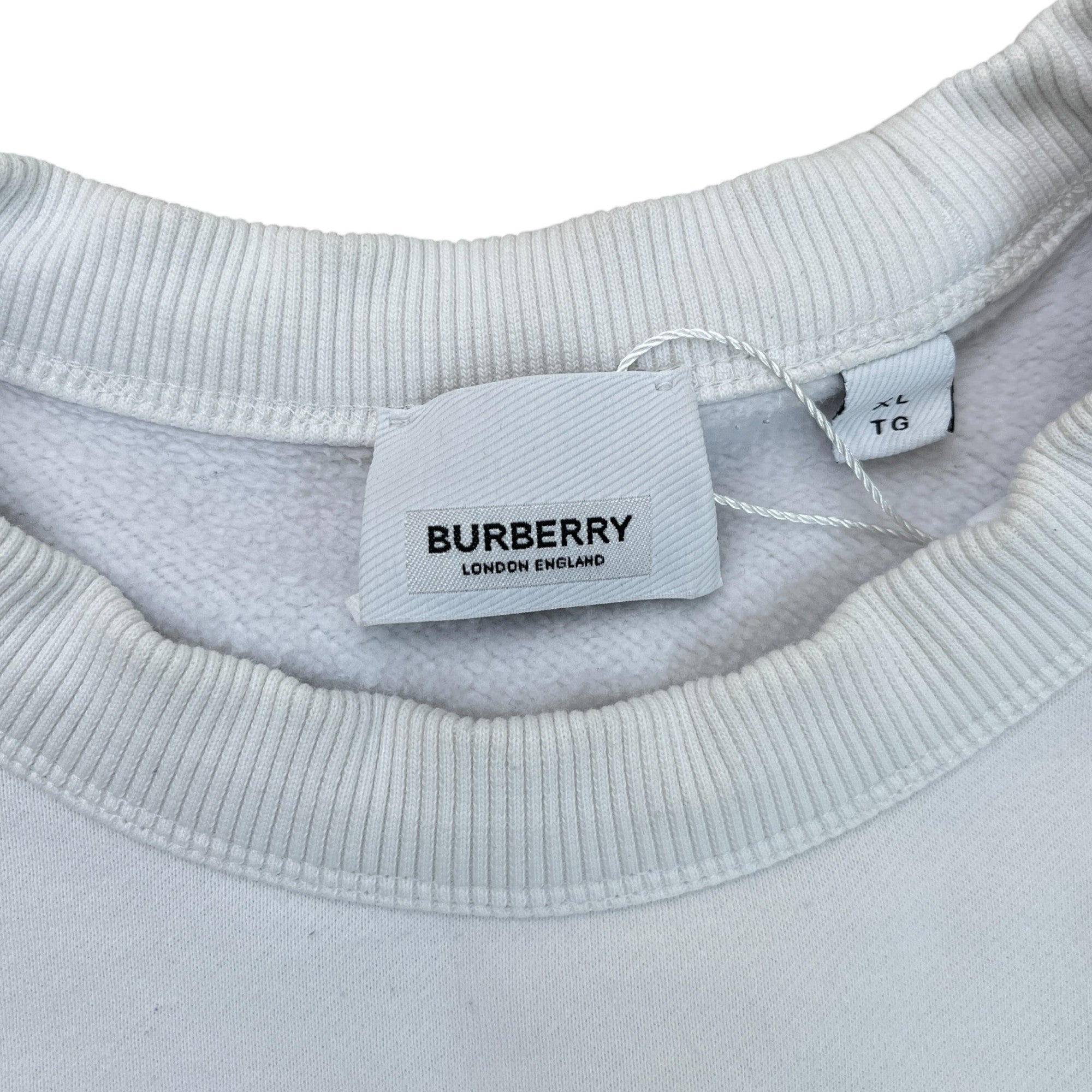 Men's Logo Print Sweatshirt White Size XL