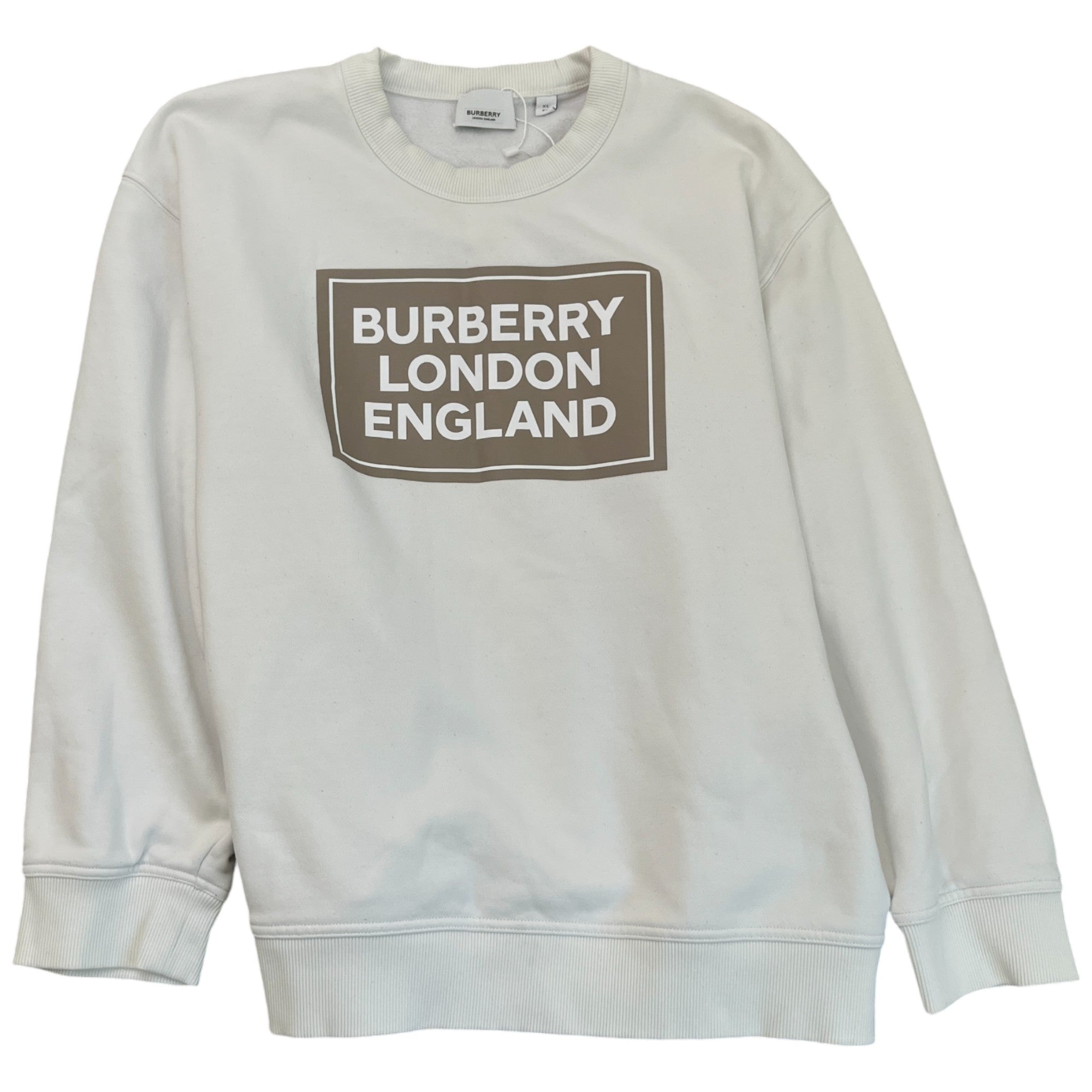 Men's Logo Print Sweatshirt White Size XL