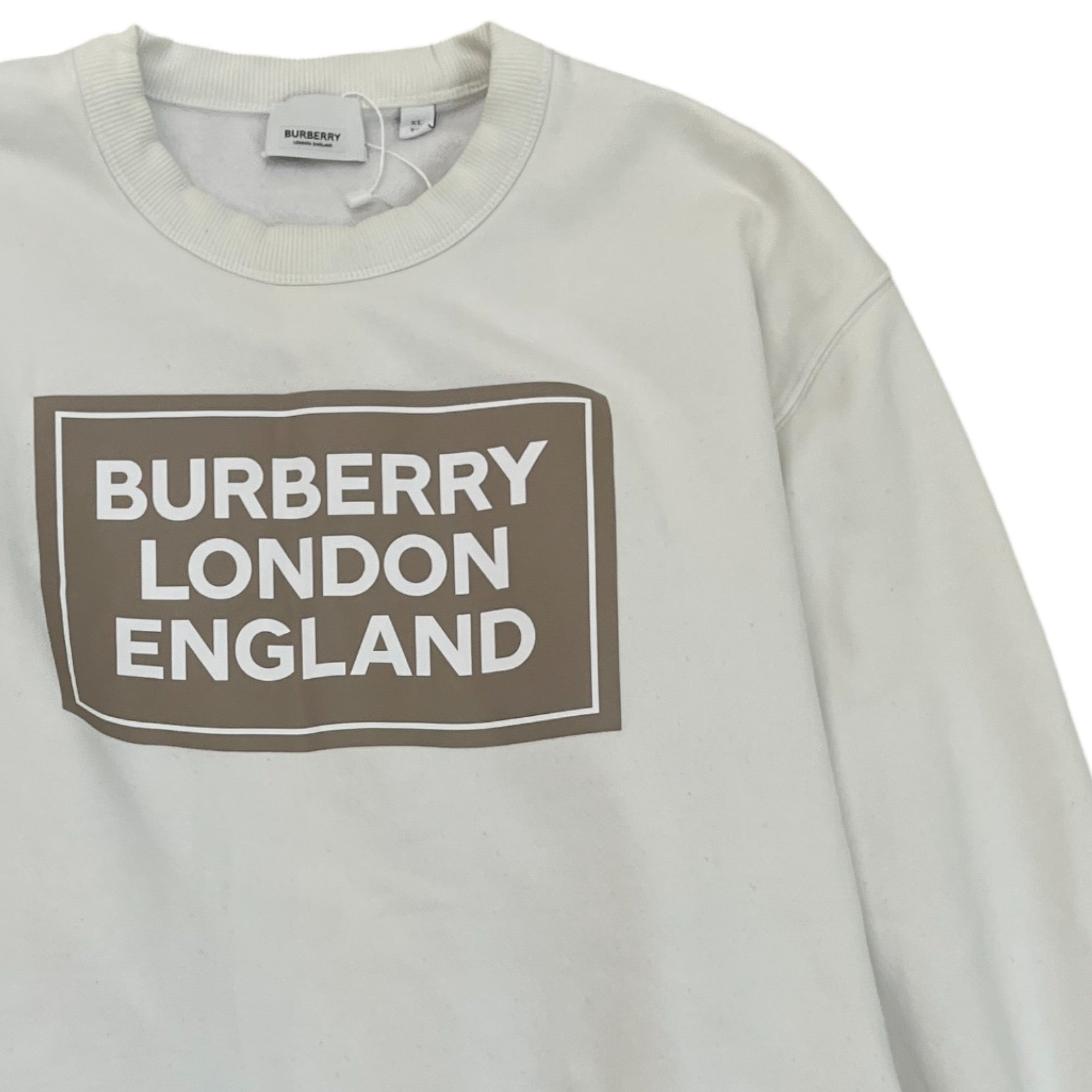 Men's Logo Print Sweatshirt White Size XL