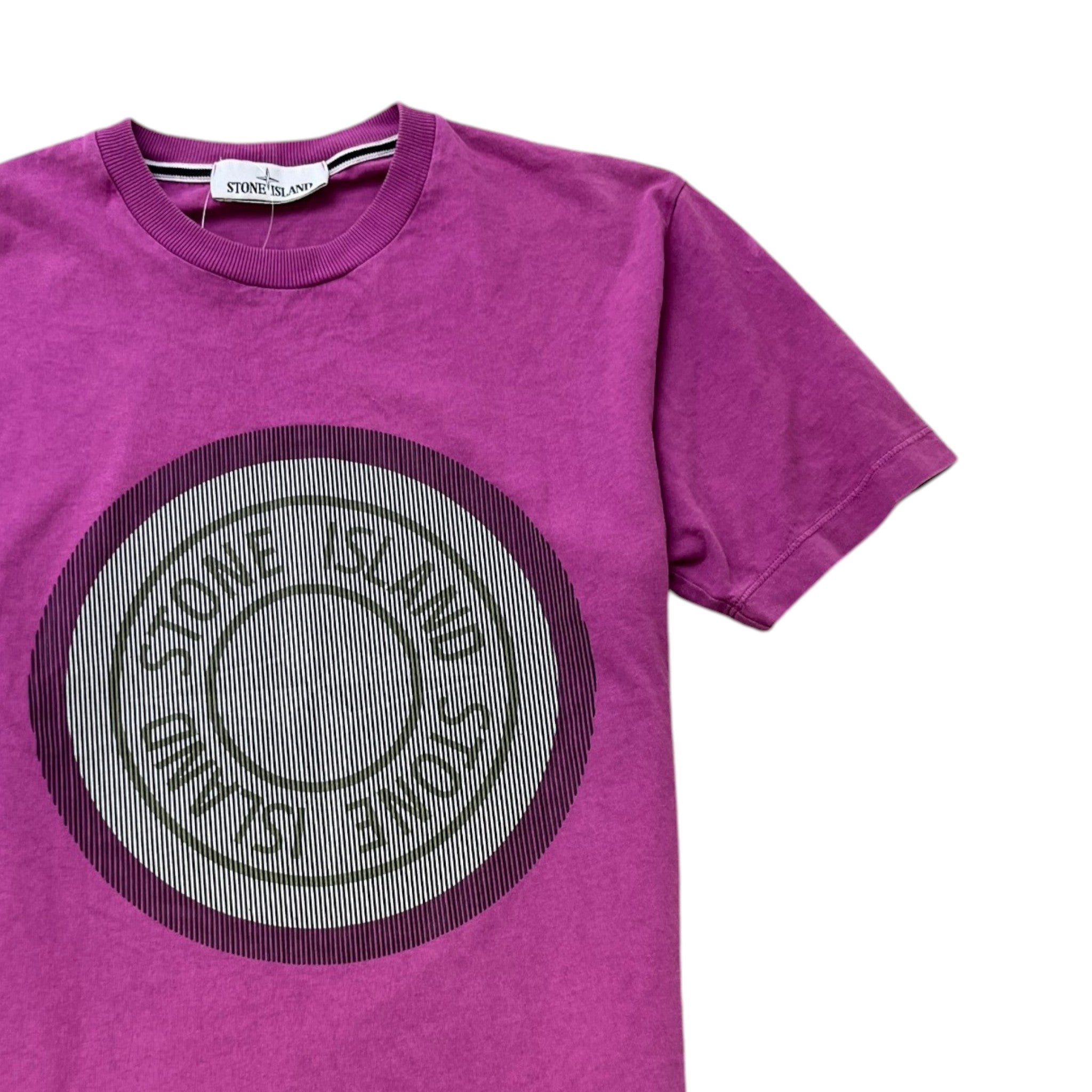 Men's Compass Logo Print T-Shirt Purple Size S