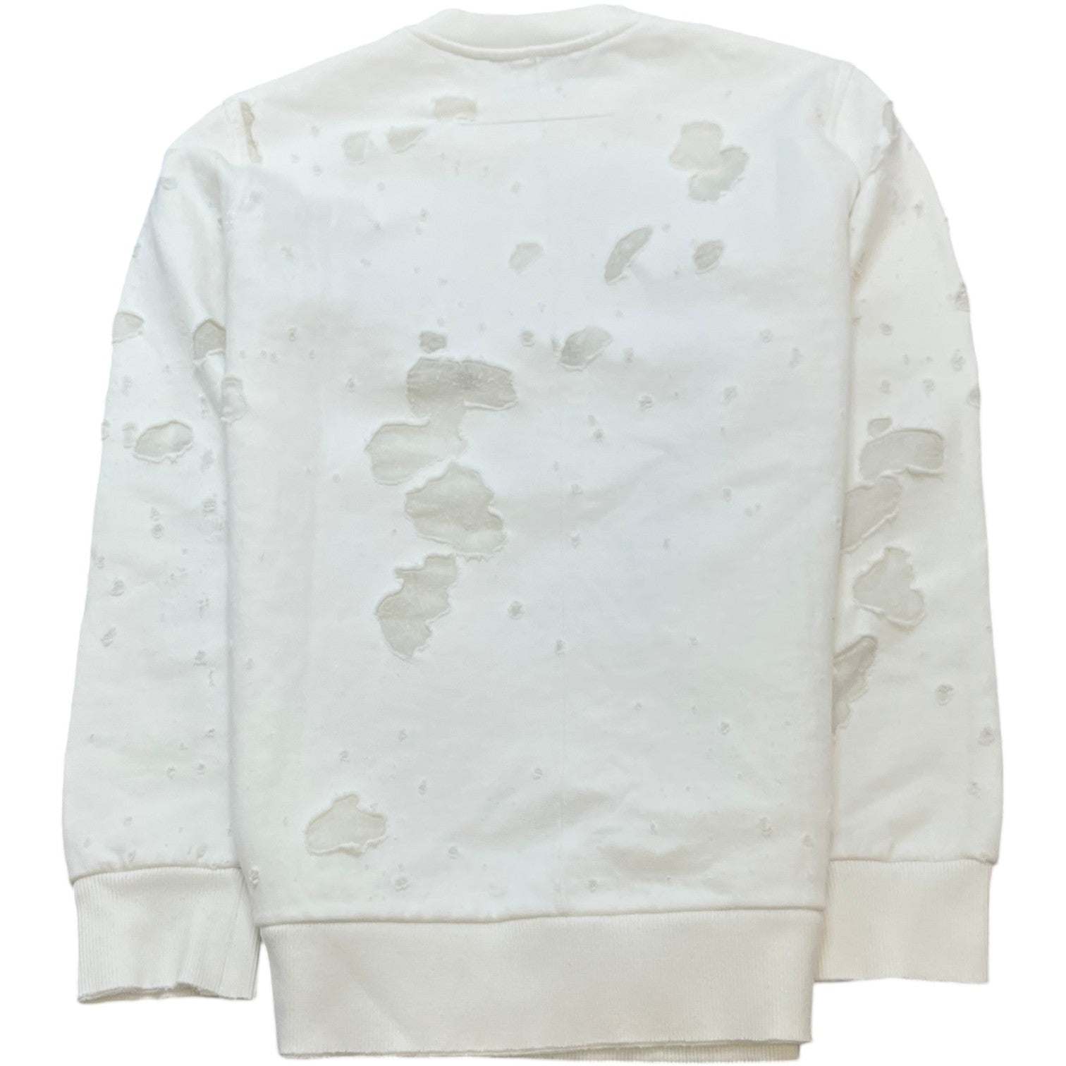 Men's Distressed Logo Print Sweatshirt White Size M