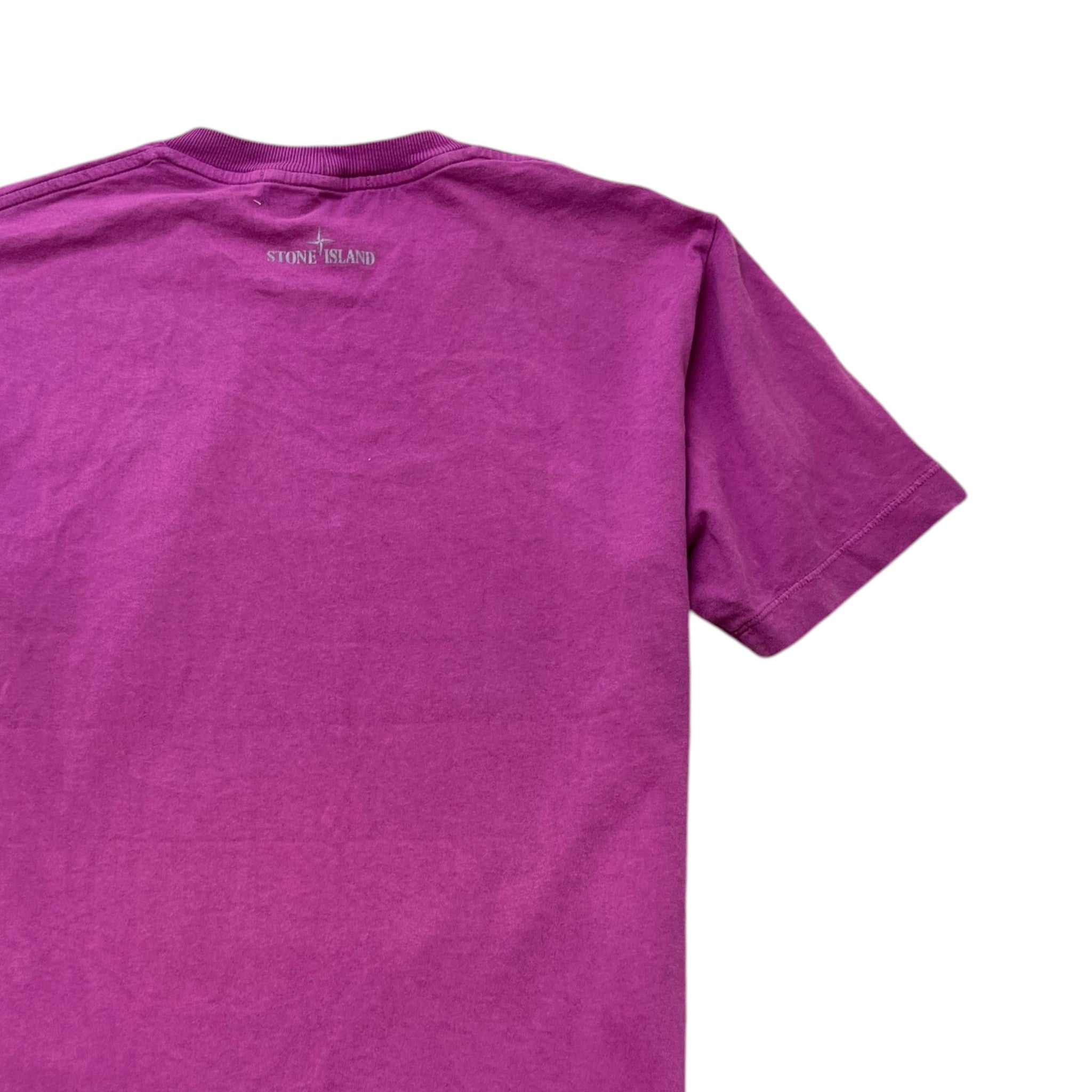Men's Compass Logo Print T-Shirt Purple Size S