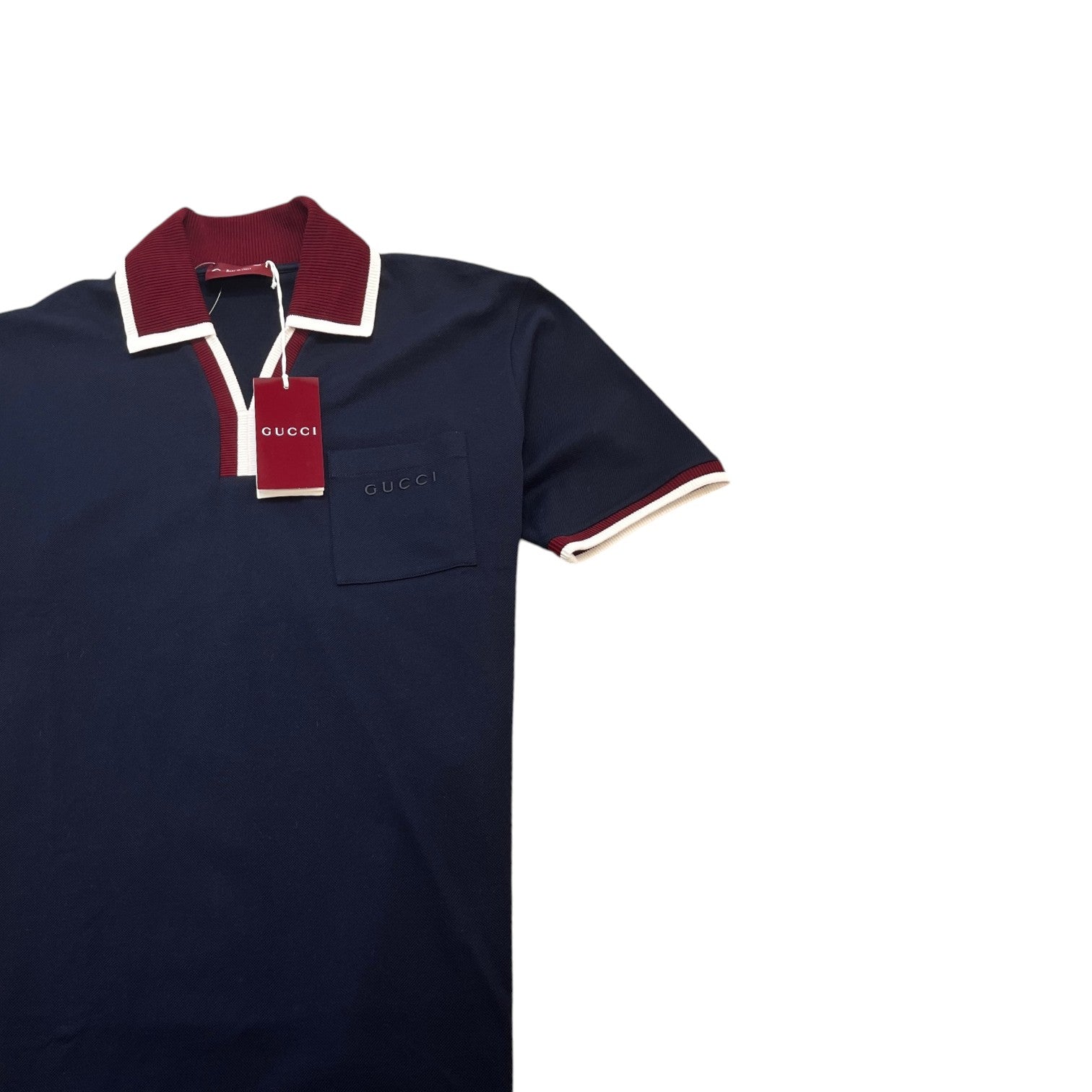 Men's Embroidered Logo Pique Polo Shirt Navy Size L