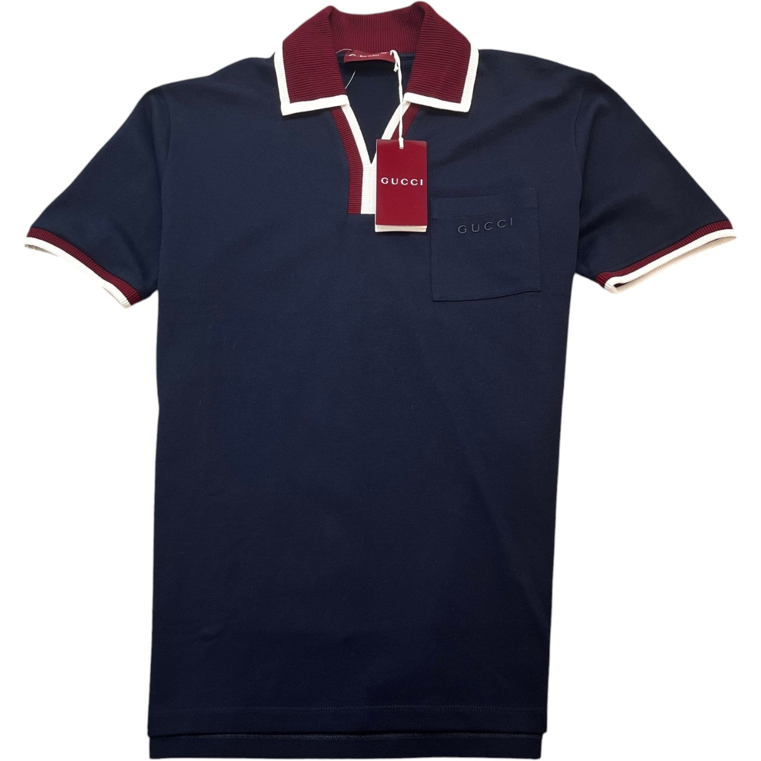 Men's Embroidered Logo Pique Polo Shirt Navy Size L