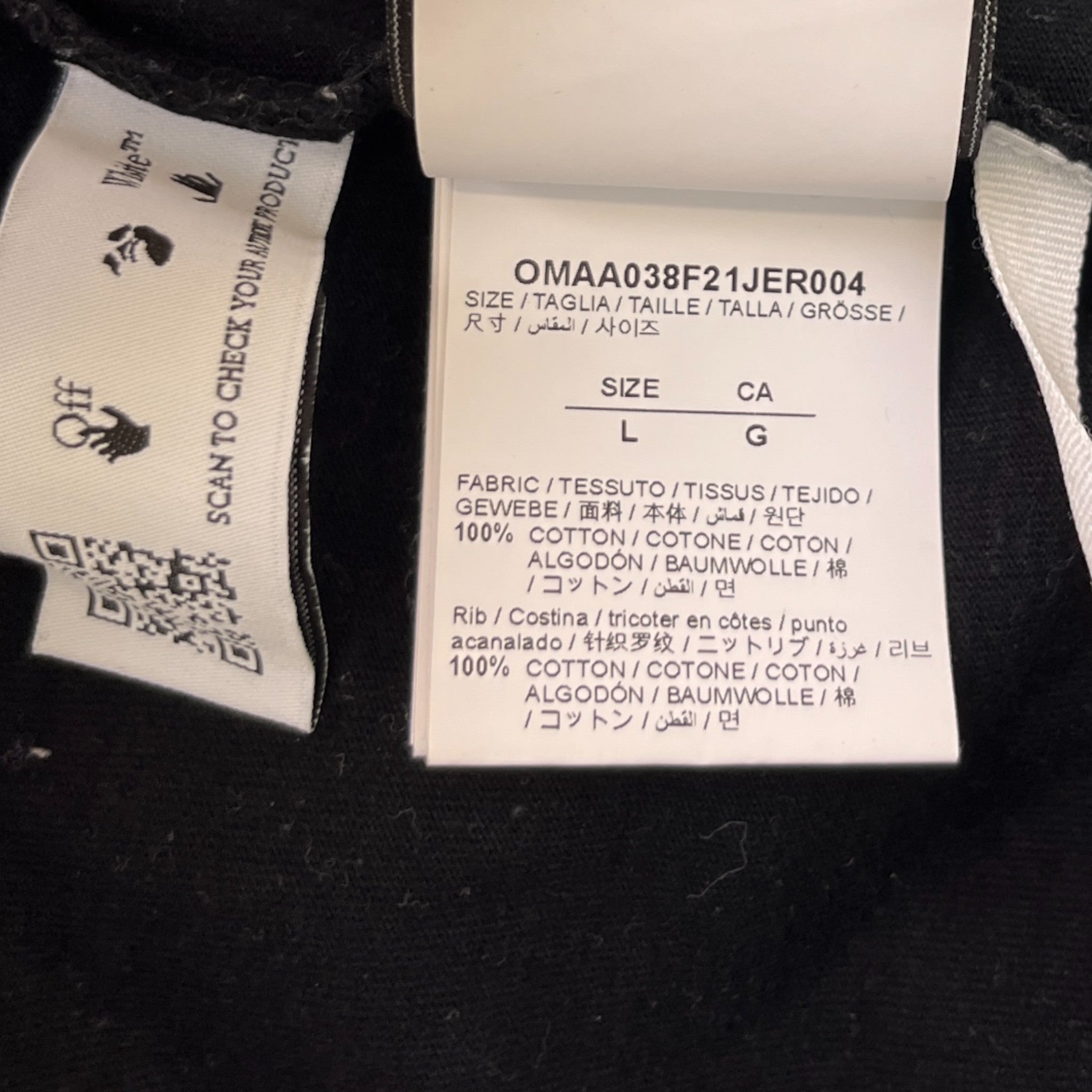 Men's Arrow On Canvas T-Shirt Black Size L