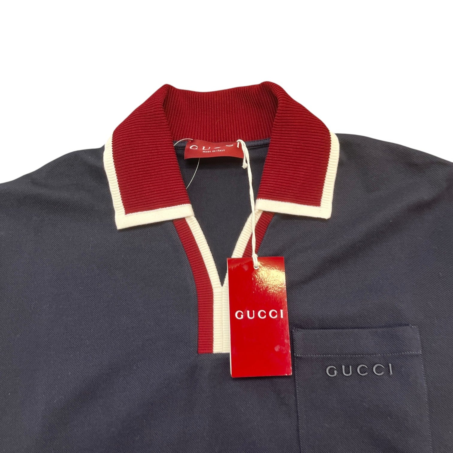 Men's Embroidered Logo Pique Polo Shirt Navy Size L