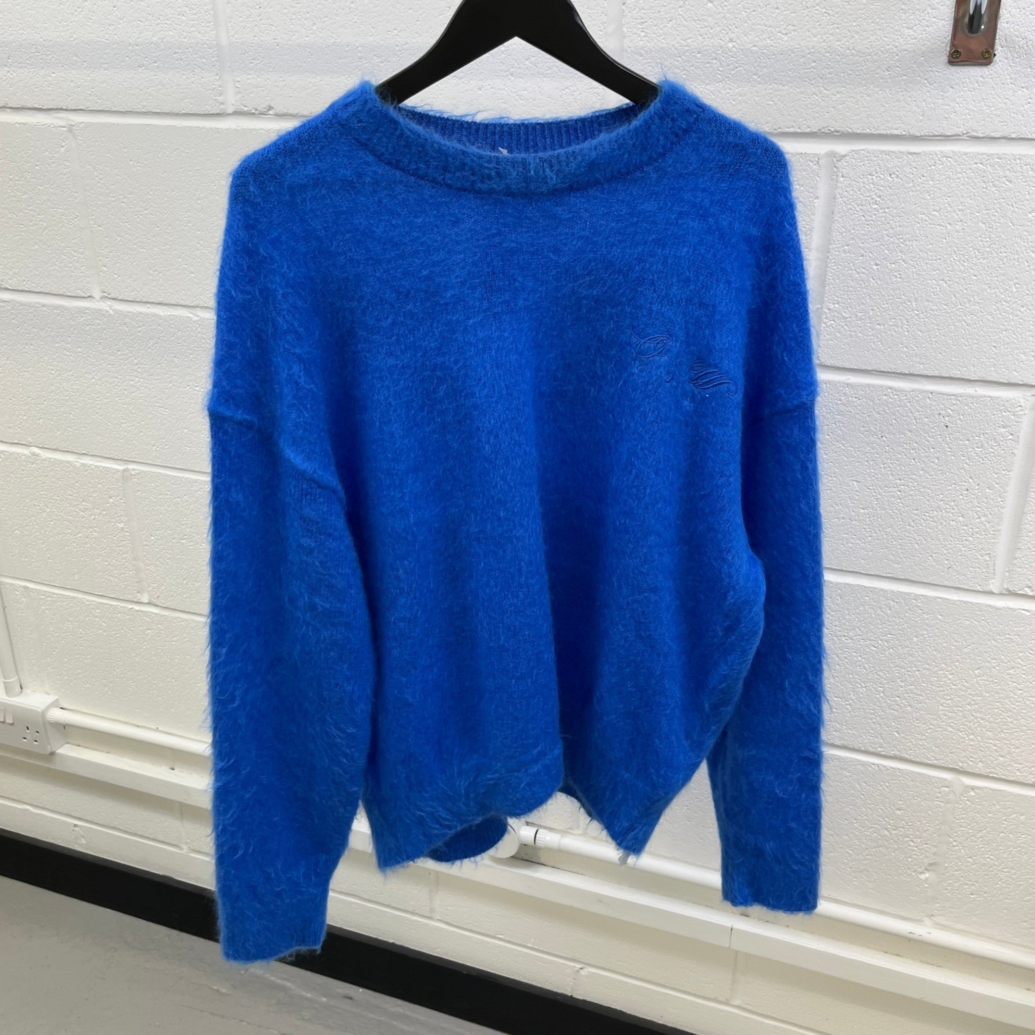 Men's Arrow Mohair Skate Knit Jumper Blue Size M