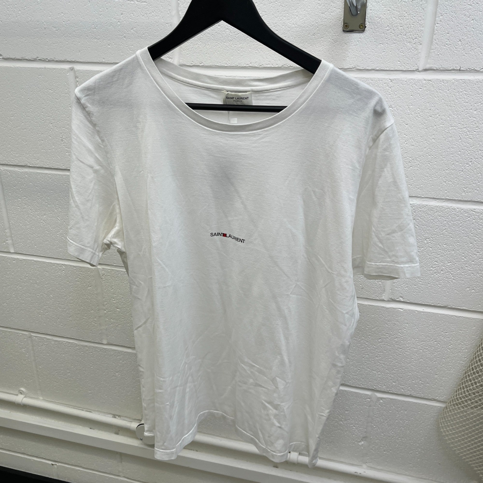 Men's Logo Print T-Shirt White Size XXL