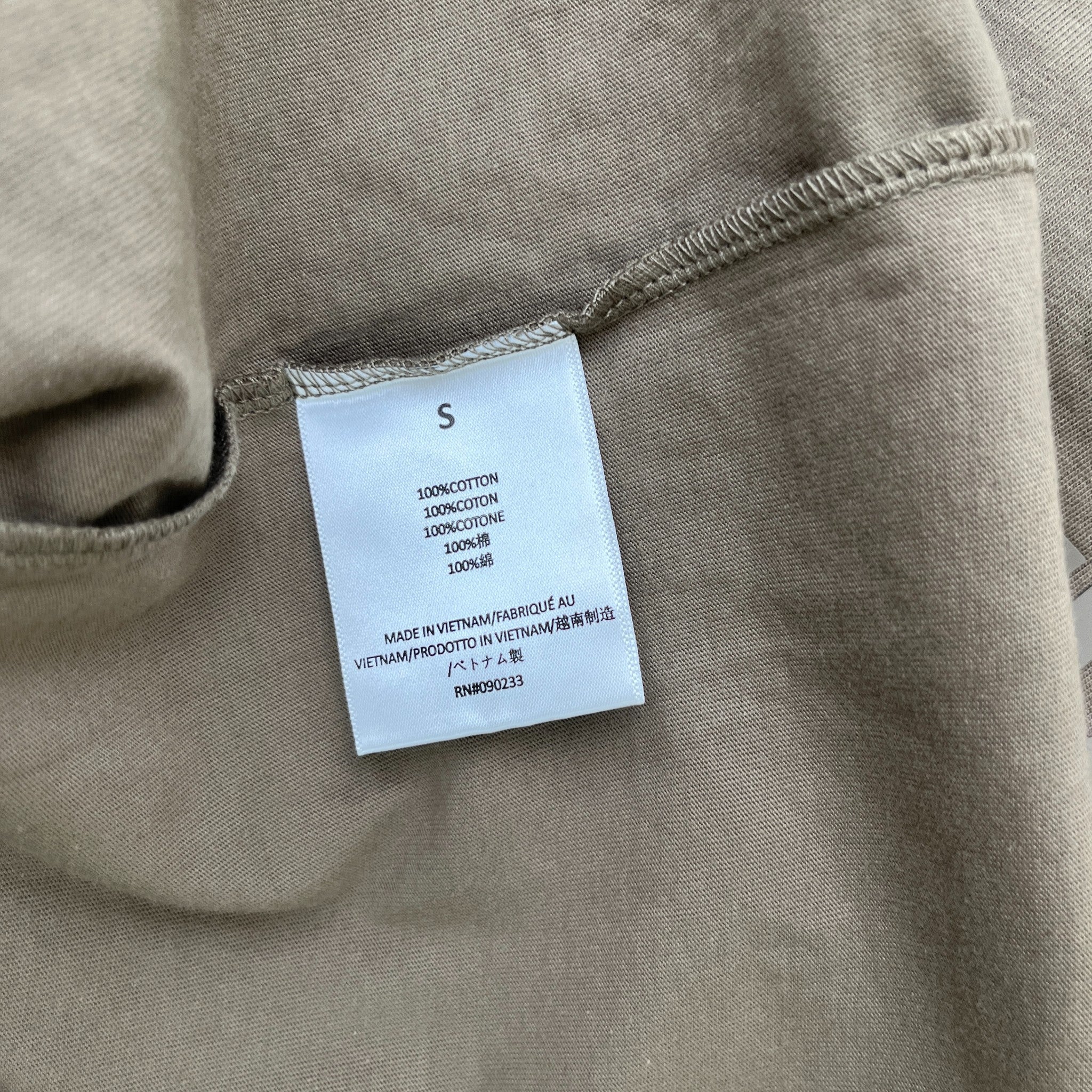 Men's Logo Print T-Shirt Khaki Size S