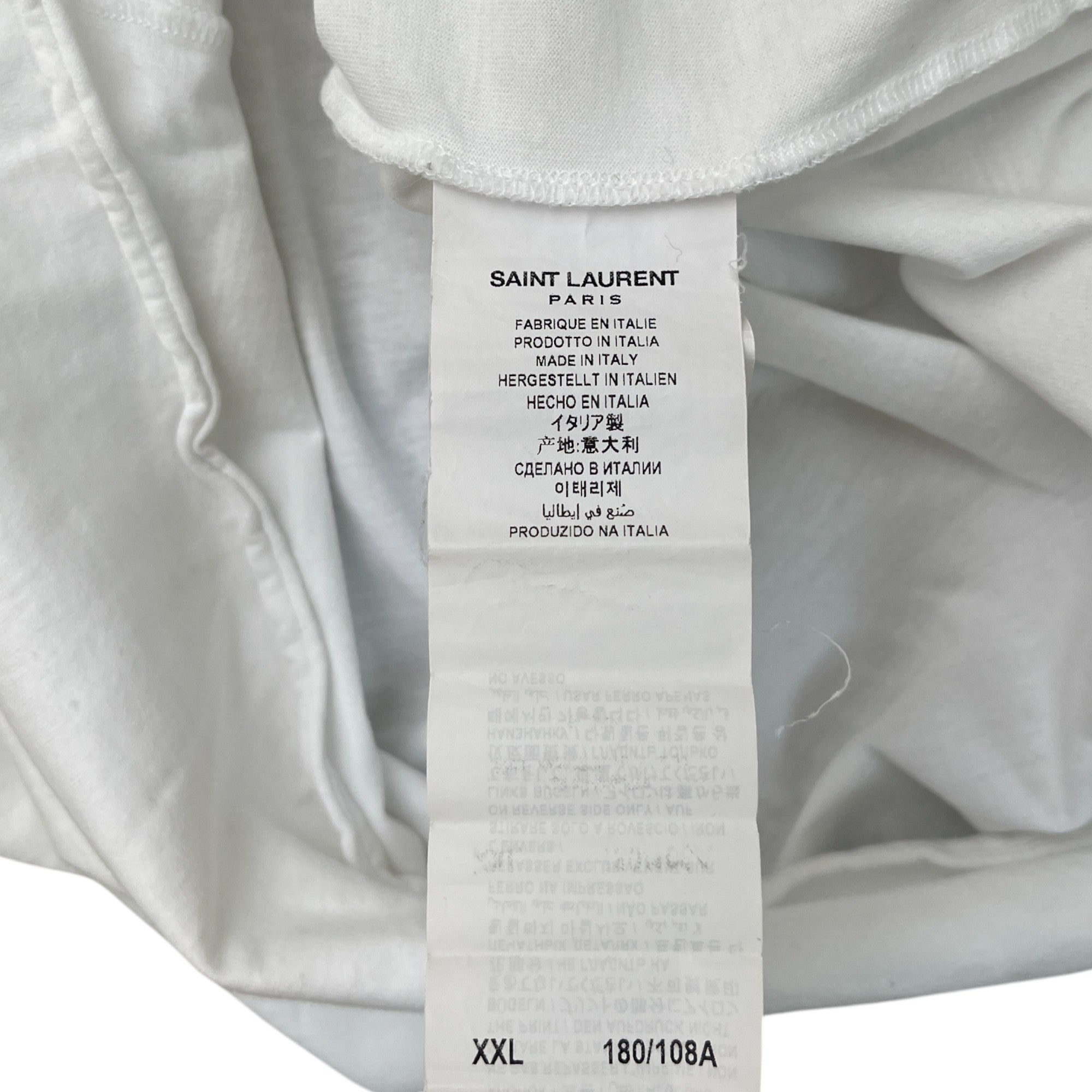 Men's Logo Print T-Shirt White Size XXL