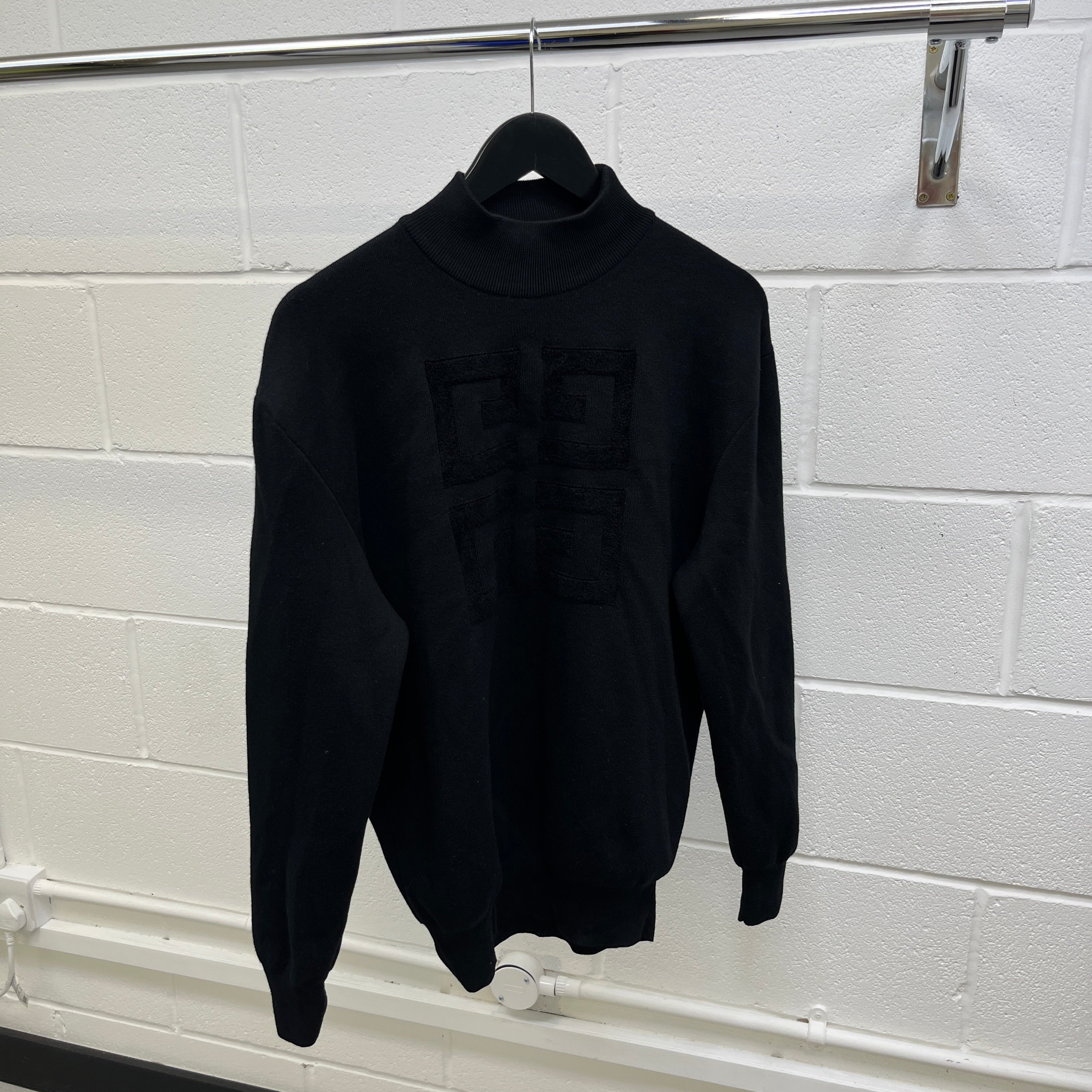 Men's 4G Embroidered Logo Jumper Black Size XS