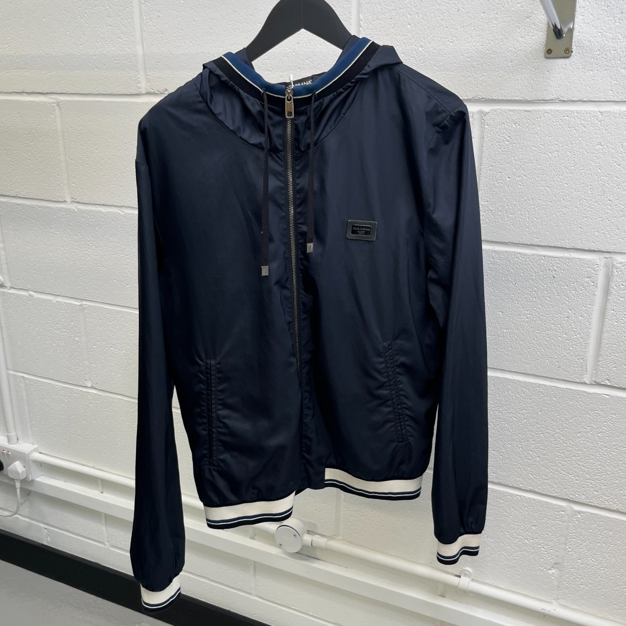 Men's Plaque Logo Jacket Navy Size IT 52 / XL