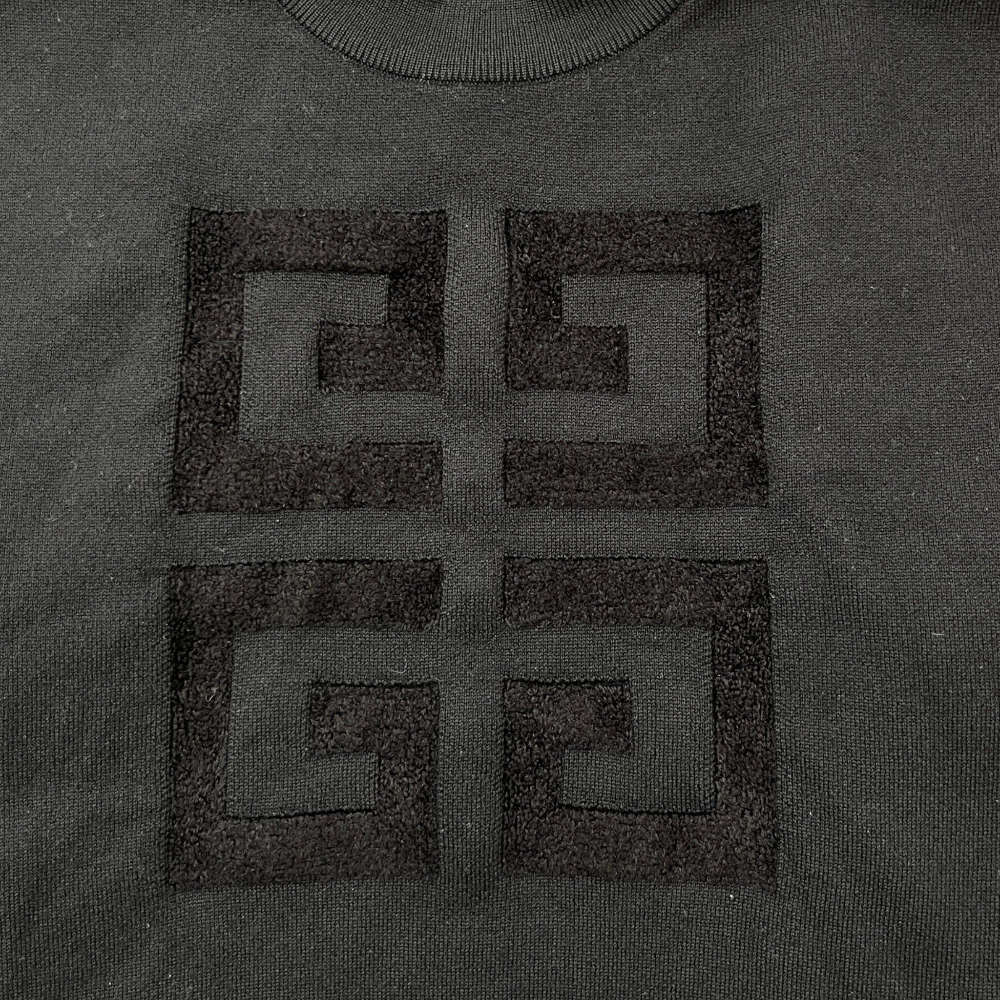 Men's 4G Embroidered Logo Jumper Black Size XS