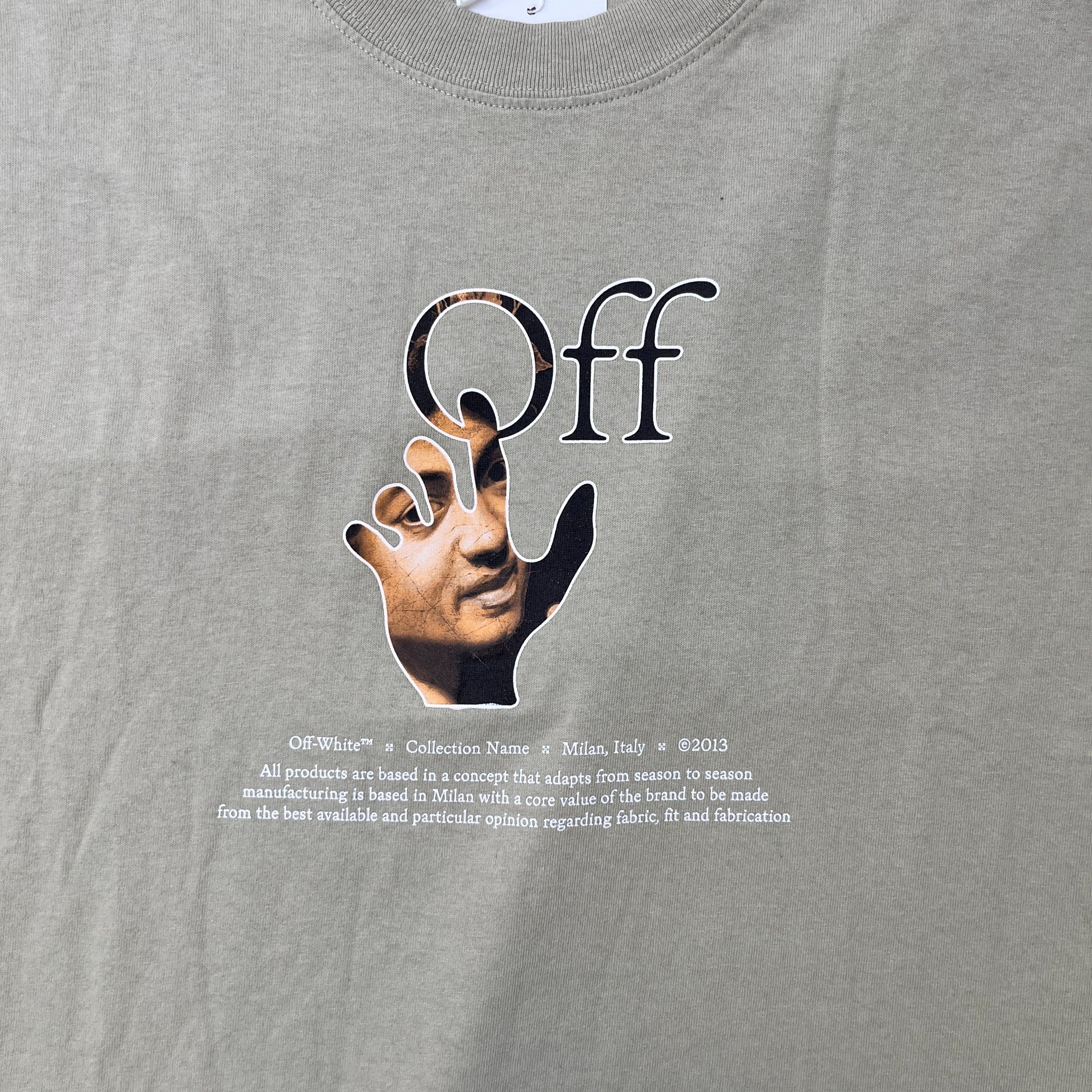 Men's Caravaggio Hand Graphic T-Shirt Beige Size M