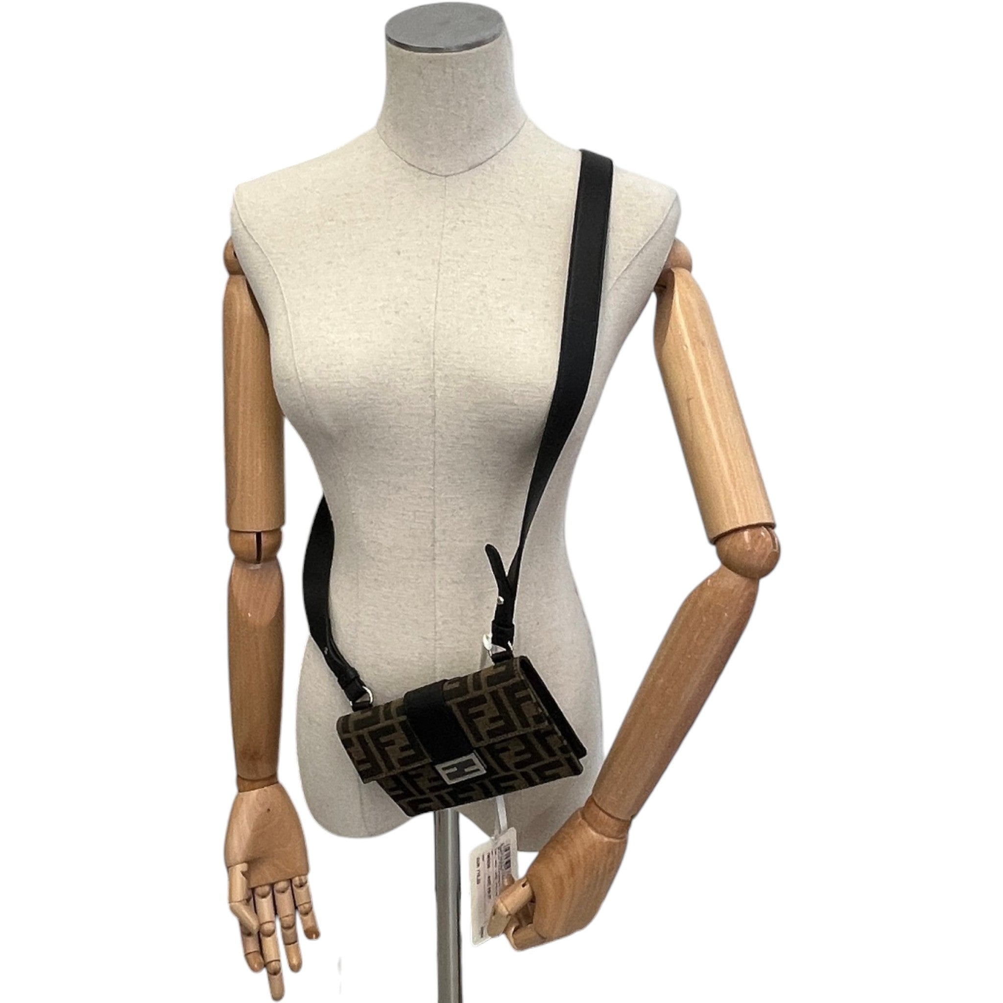 Women's Mini Canvas Baguette Bag Brown