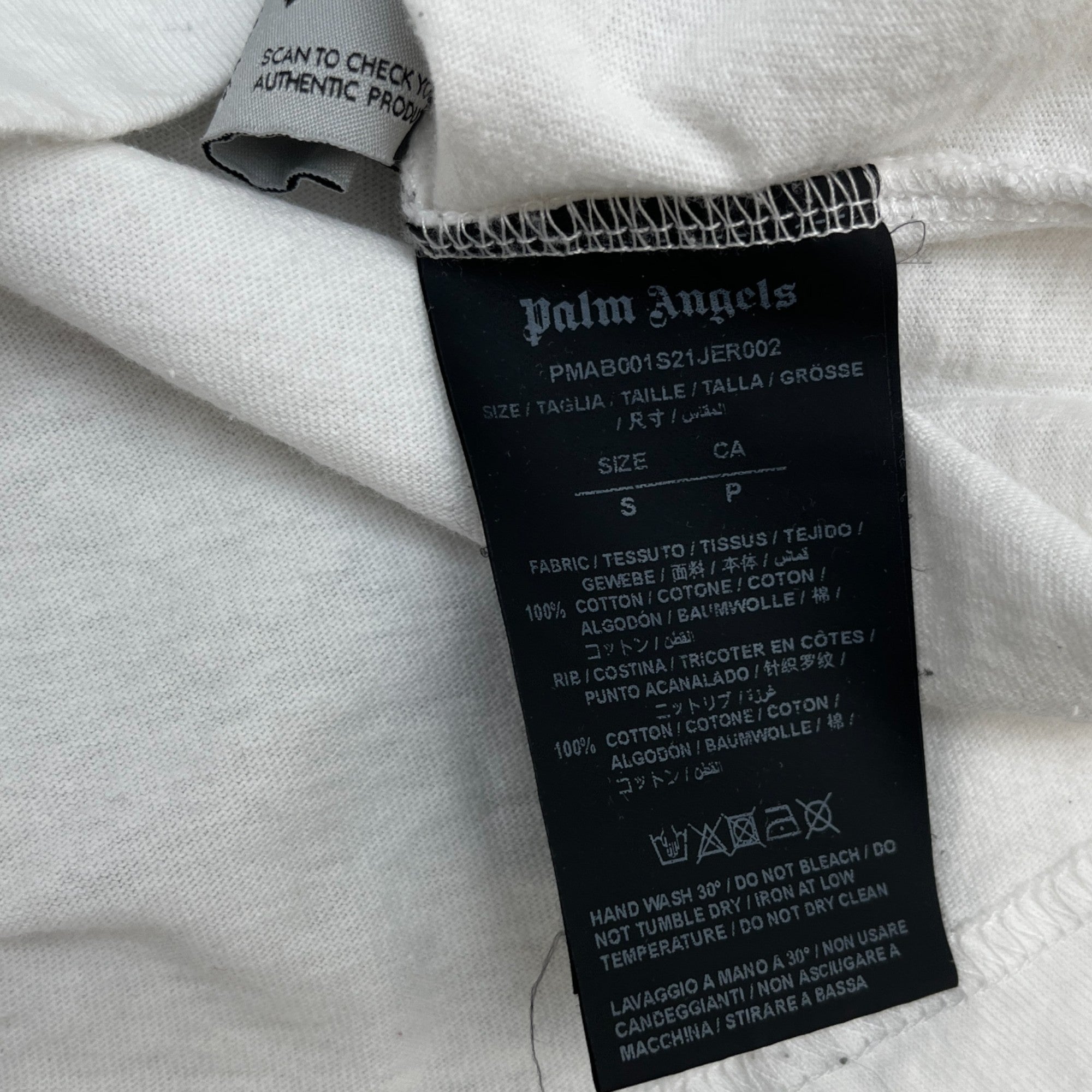 Men's Graffiti Logo Long Sleeve T-Shirt White Size S