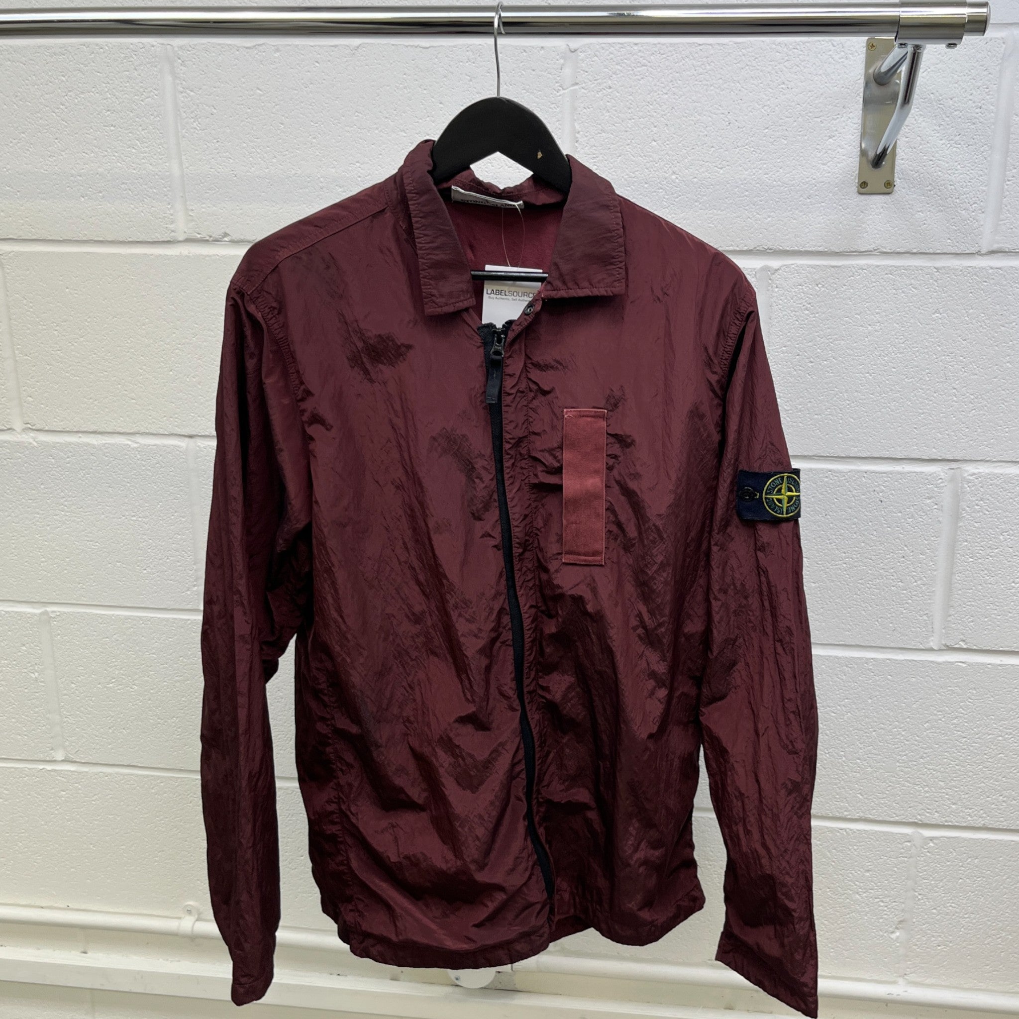 Men's Applique Logo Windbreaker Burgundy Size L