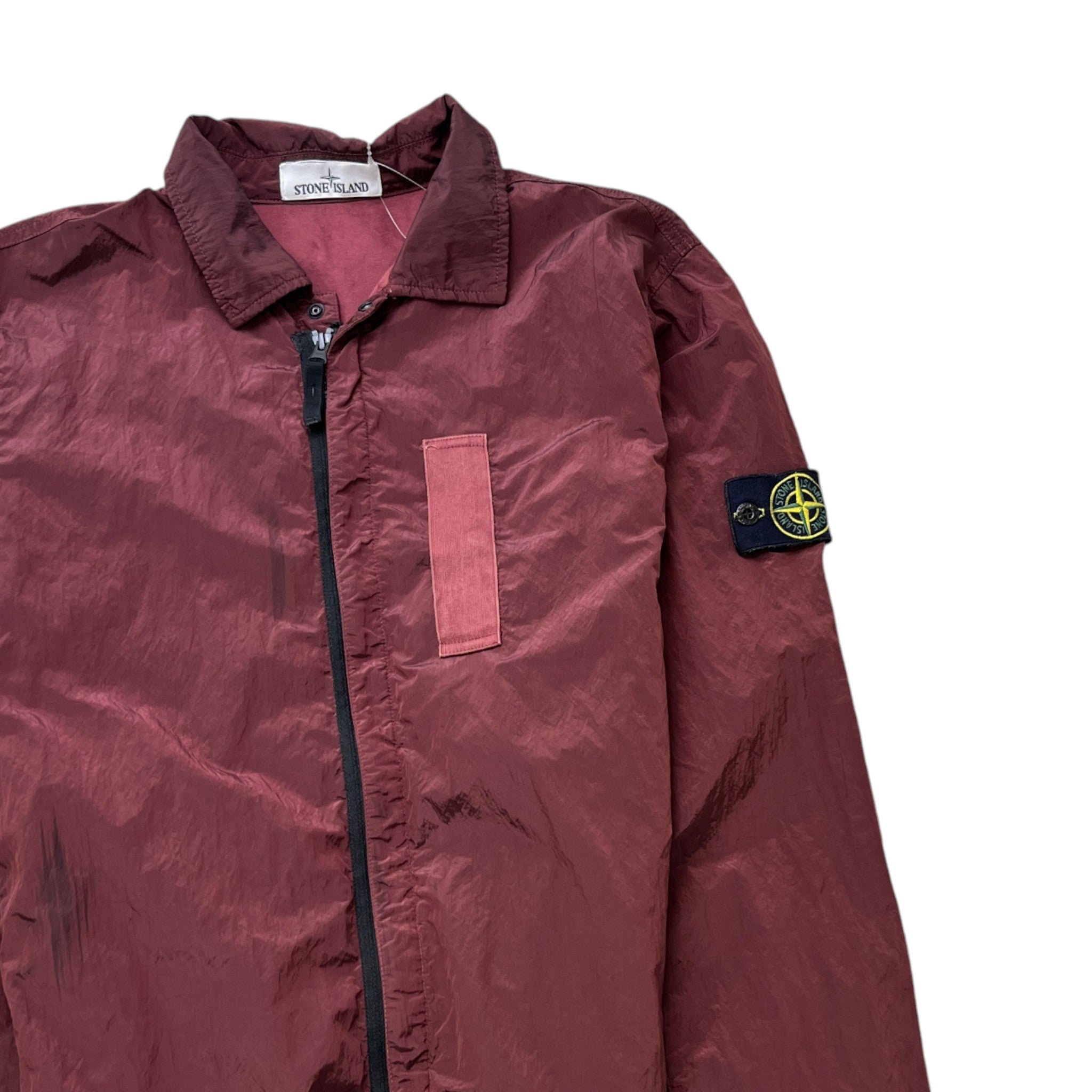 Men's Applique Logo Windbreaker Burgundy Size L