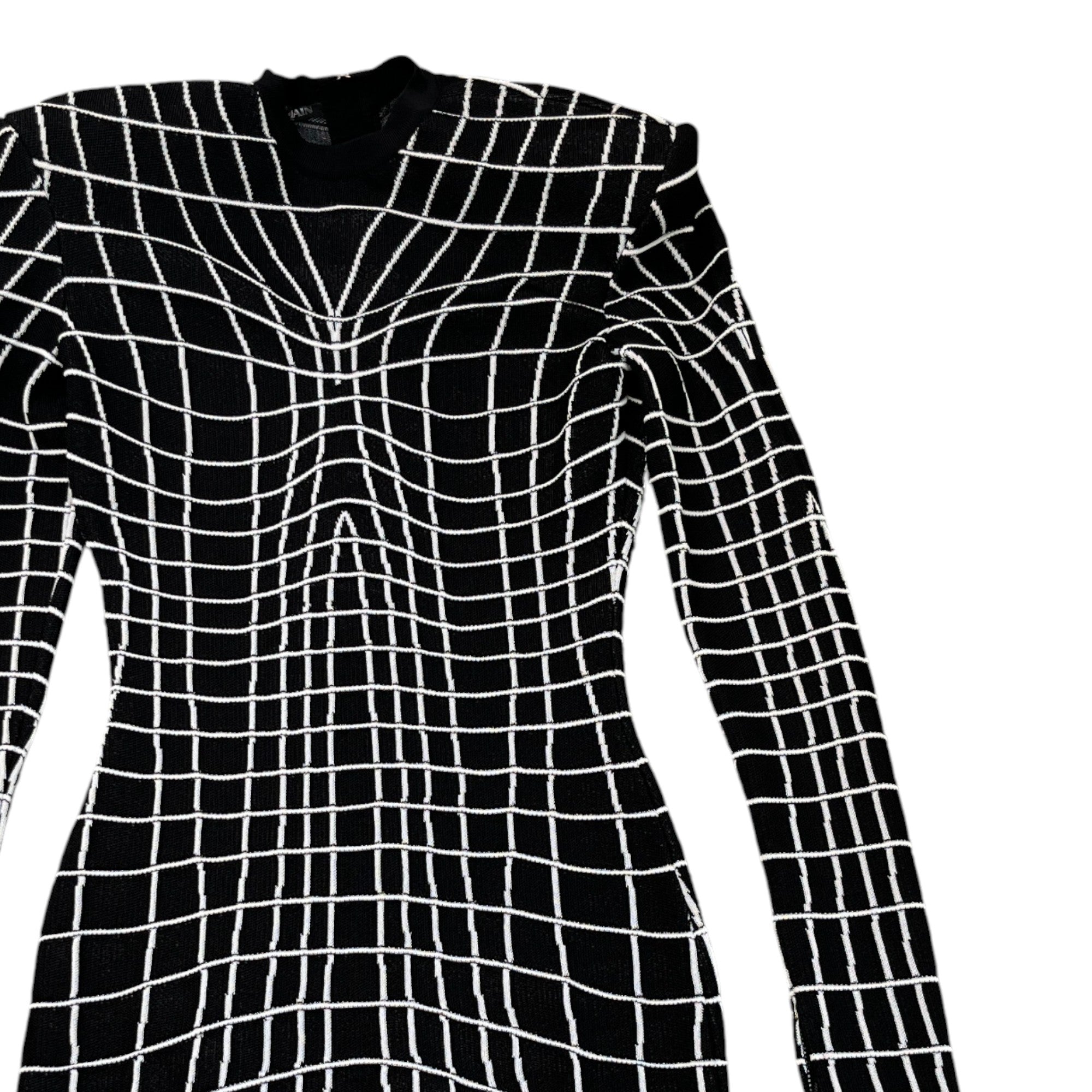 Women's Ponte Knit Mini Dress Long Sleeve T-Shirt Black Size S