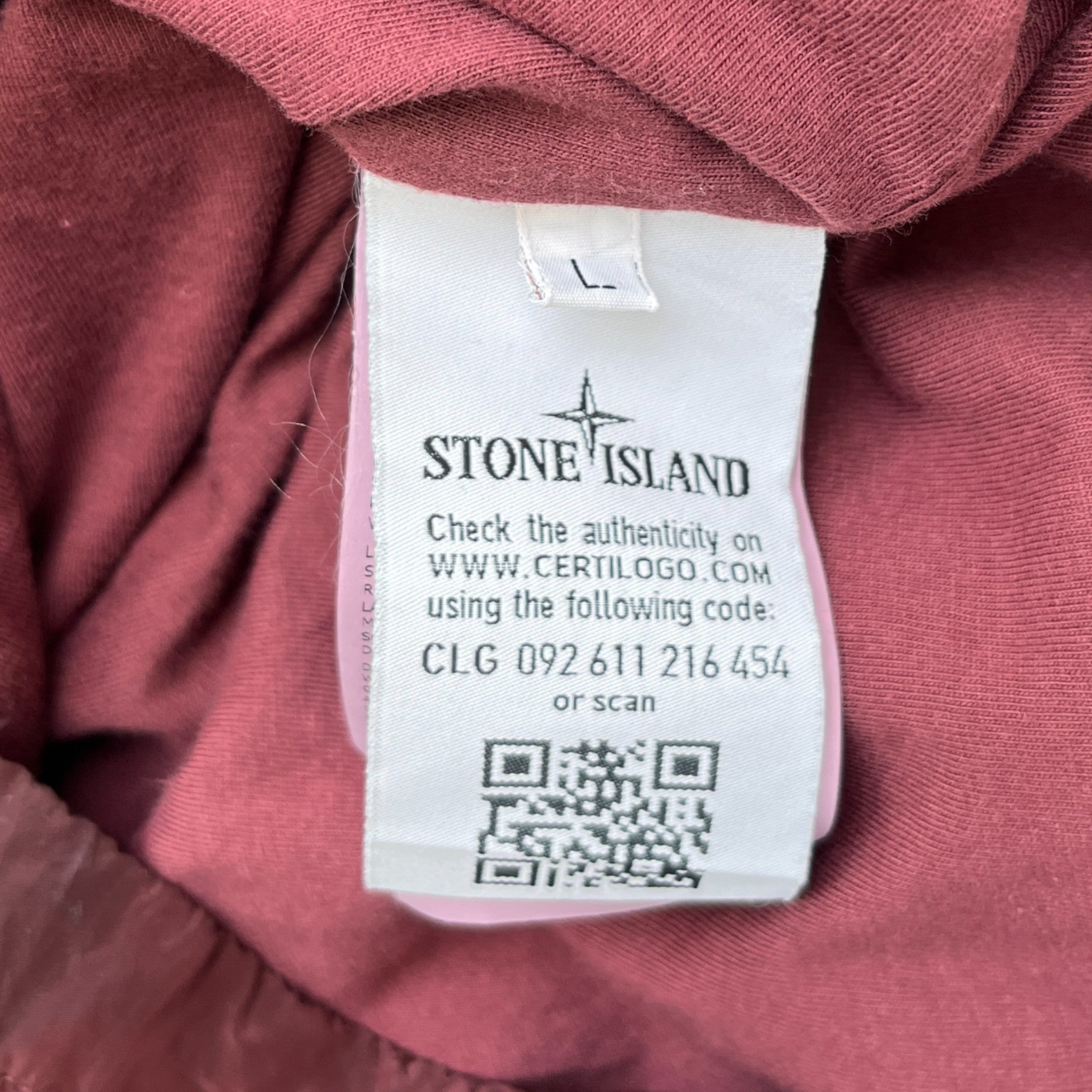 Men's Applique Logo Windbreaker Burgundy Size L