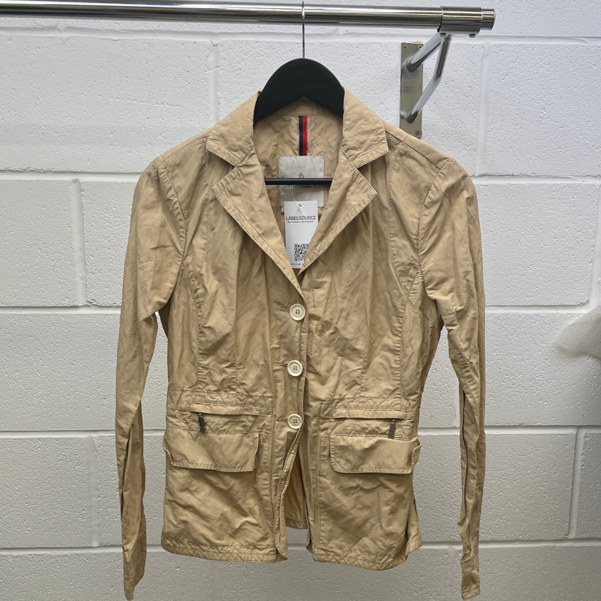 Women's Multi-Pocket Blazer Jacket Beige Size 1 / UK 10