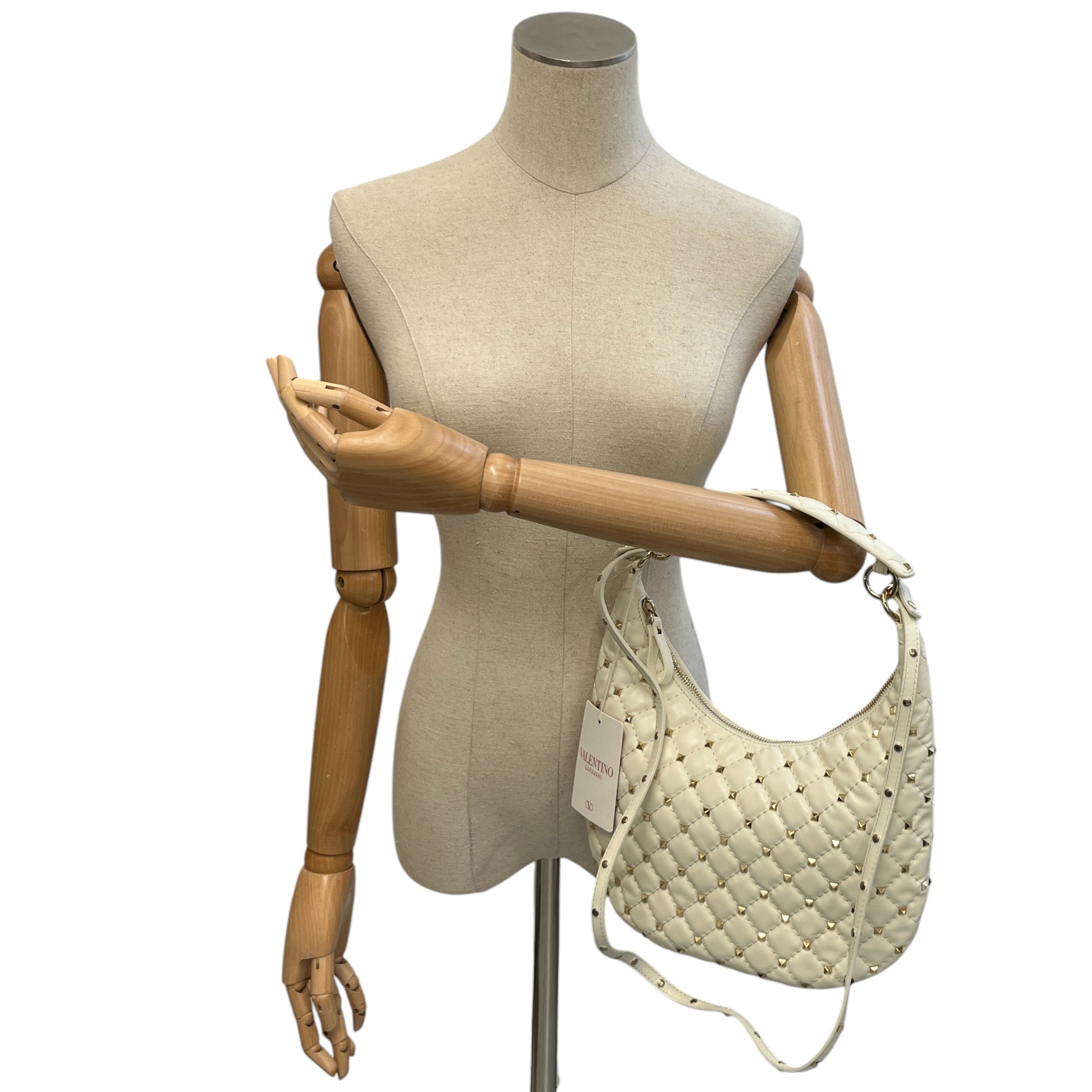 Women's 2010S Rockstud Spike Shoulder Bag White