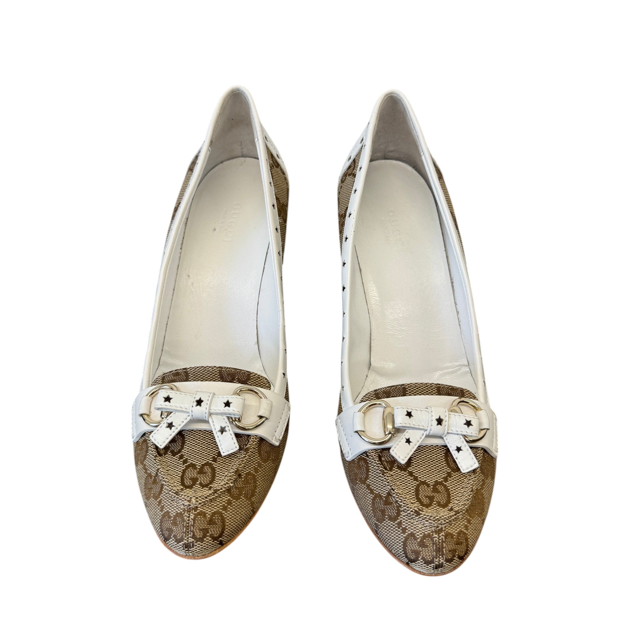 Women's Monogram Star Bow Heels Brown Size EU 37.5 / UK 4.5