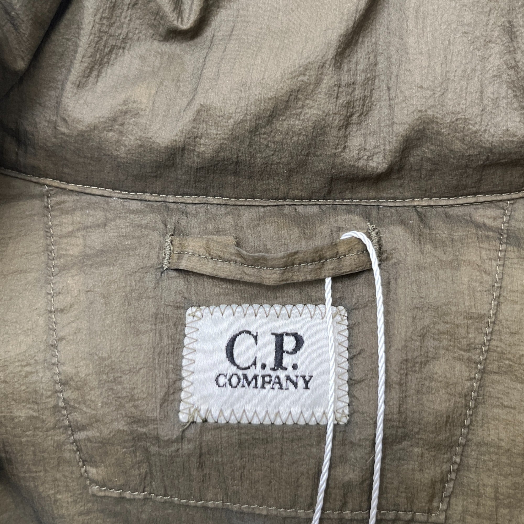 Men's Embroidered Logo Shell Down Jacket Khaki Size IT 46 / S