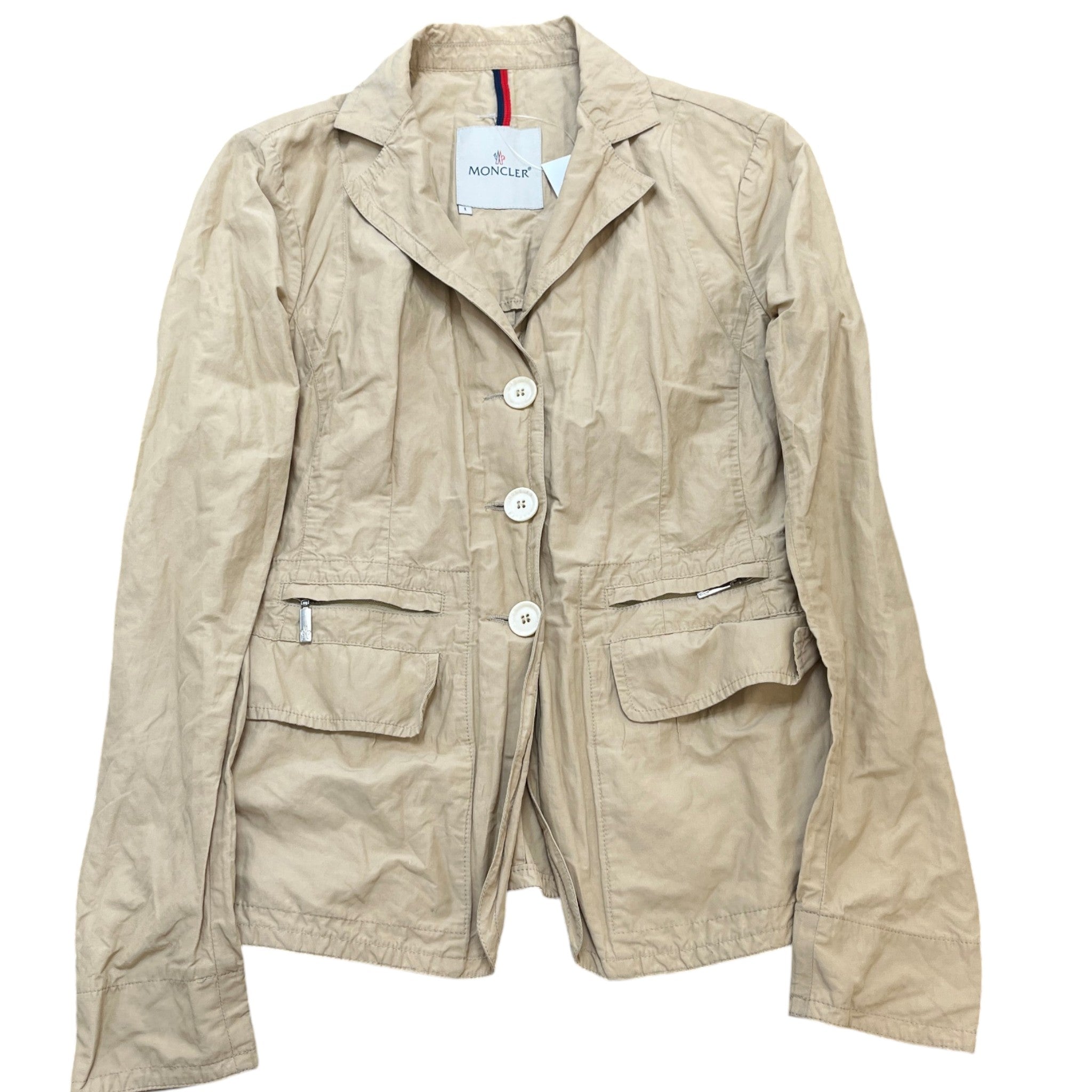 Women's Multi-Pocket Blazer Jacket Beige Size 1 / UK 10