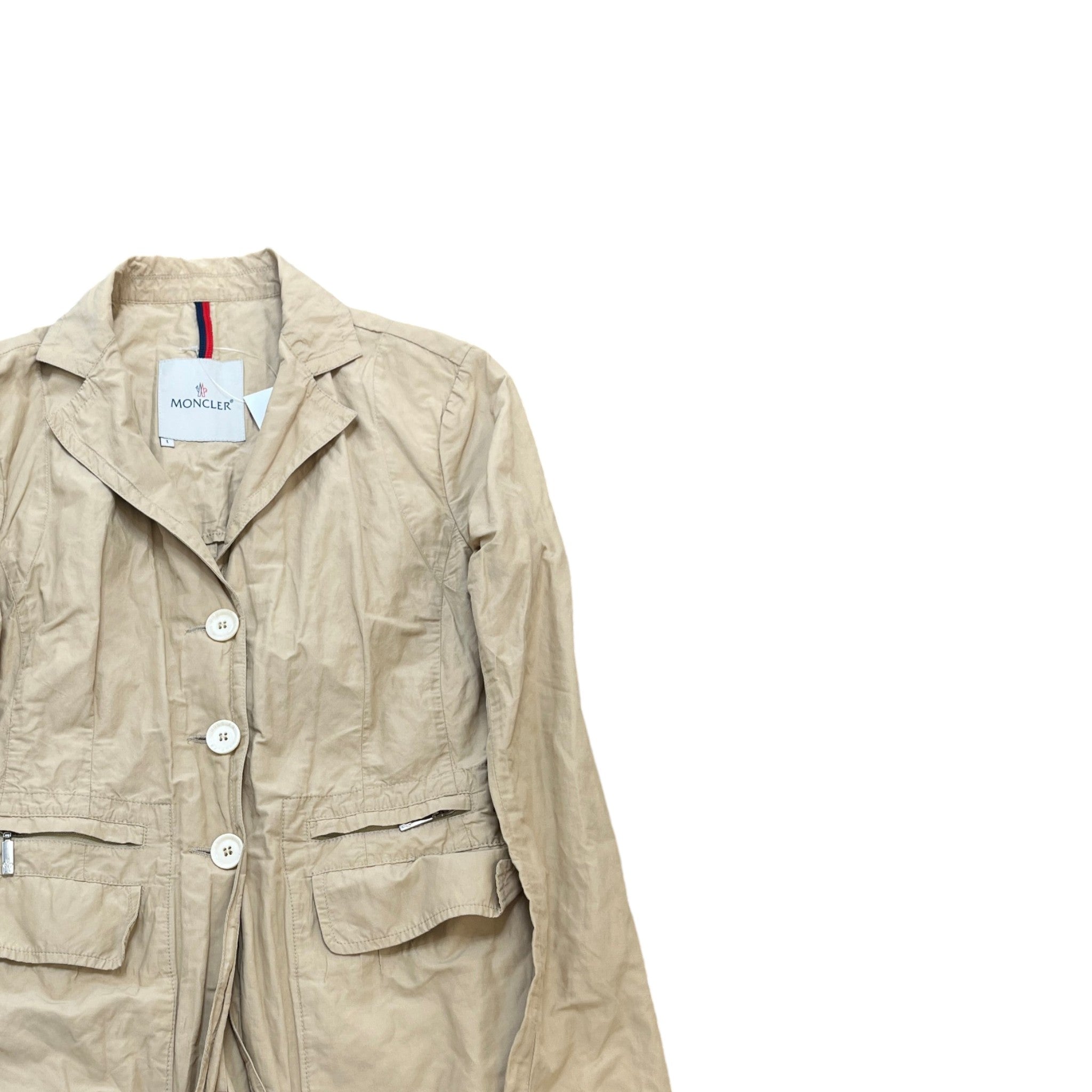 Women's Multi-Pocket Blazer Jacket Beige Size 1 / UK 10