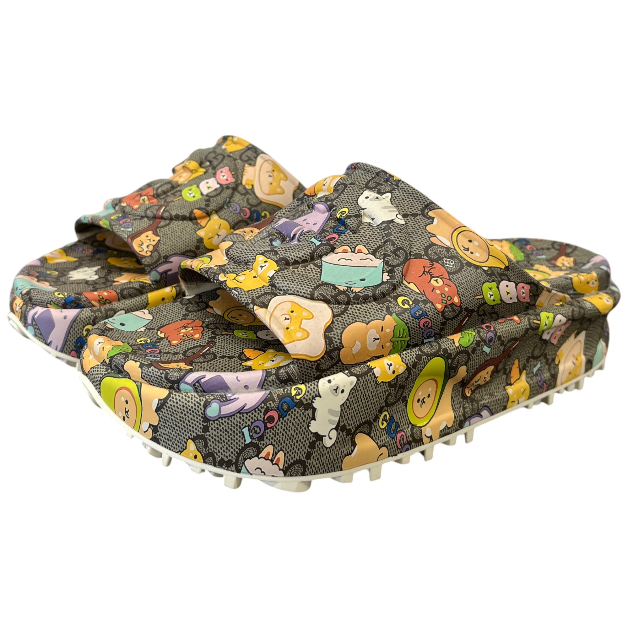 Women's Gg Supreme X Pikarar Kawaii Slides Brown Size EU 38 / UK 5