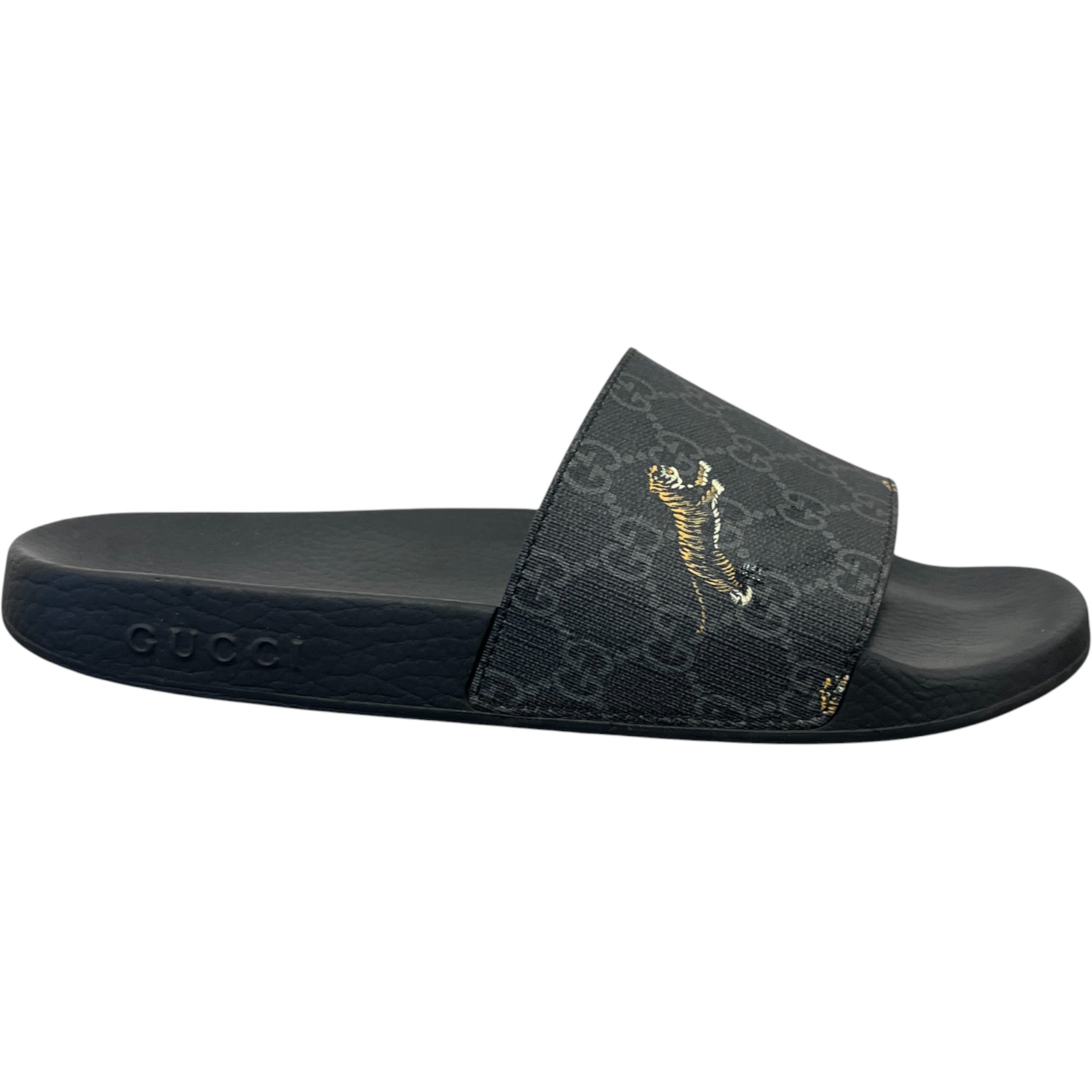 Men's Gg Supreme Tiger Slides Black Size EU 42 / UK 8