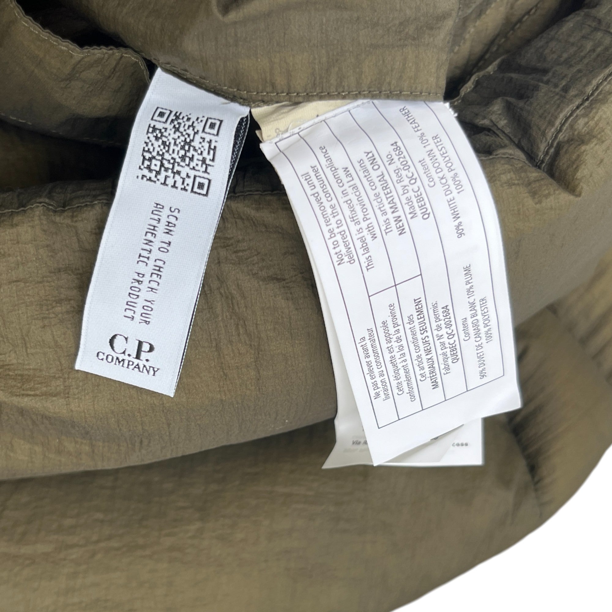 Men's Embroidered Logo Shell Down Jacket Khaki Size IT 46 / S