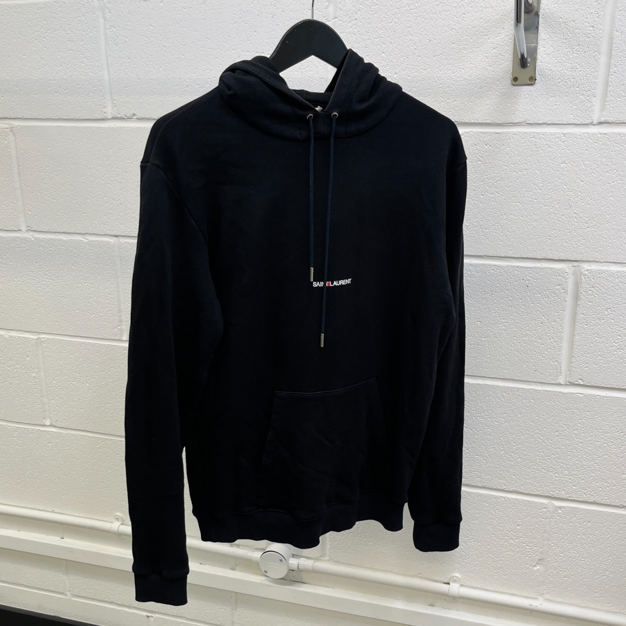 Men's Logo Print Hoodie Black Size M