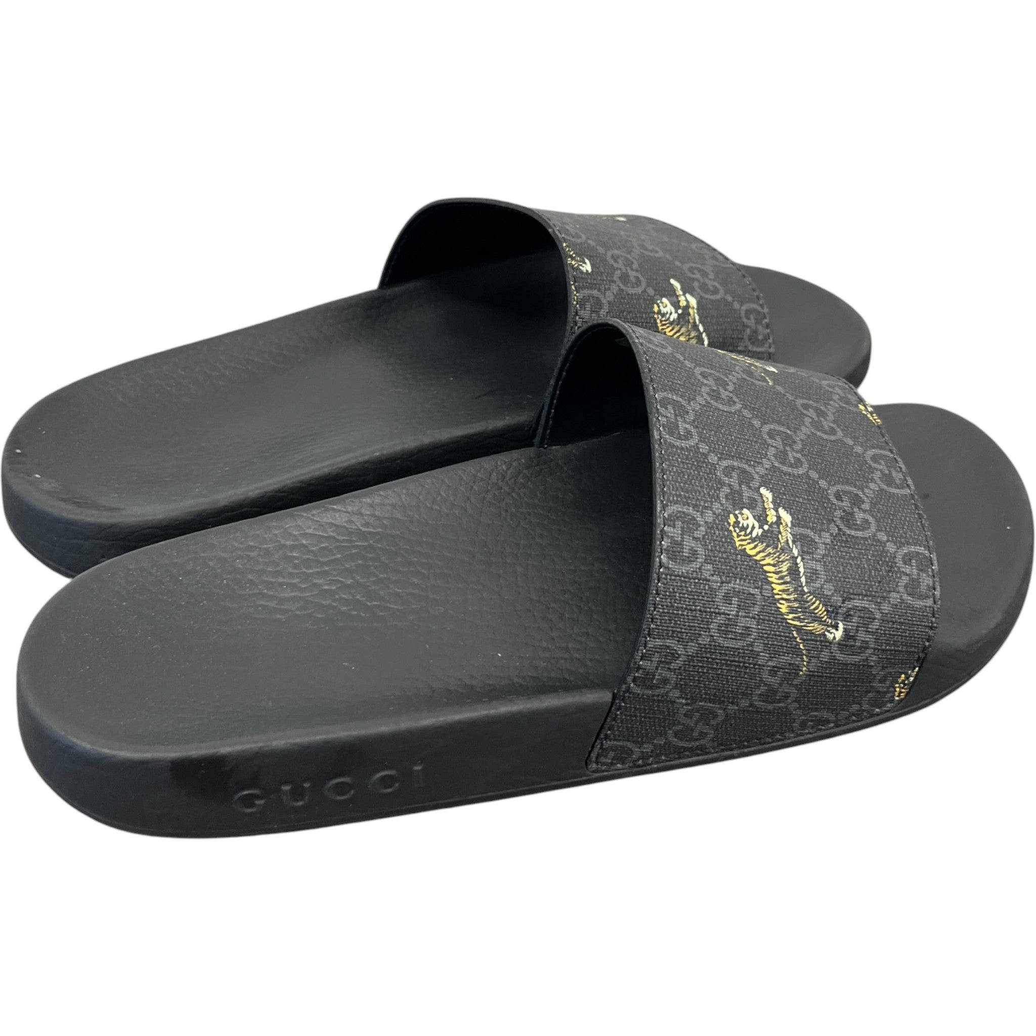 Men's Gg Supreme Tiger Slides Black Size EU 42 / UK 8