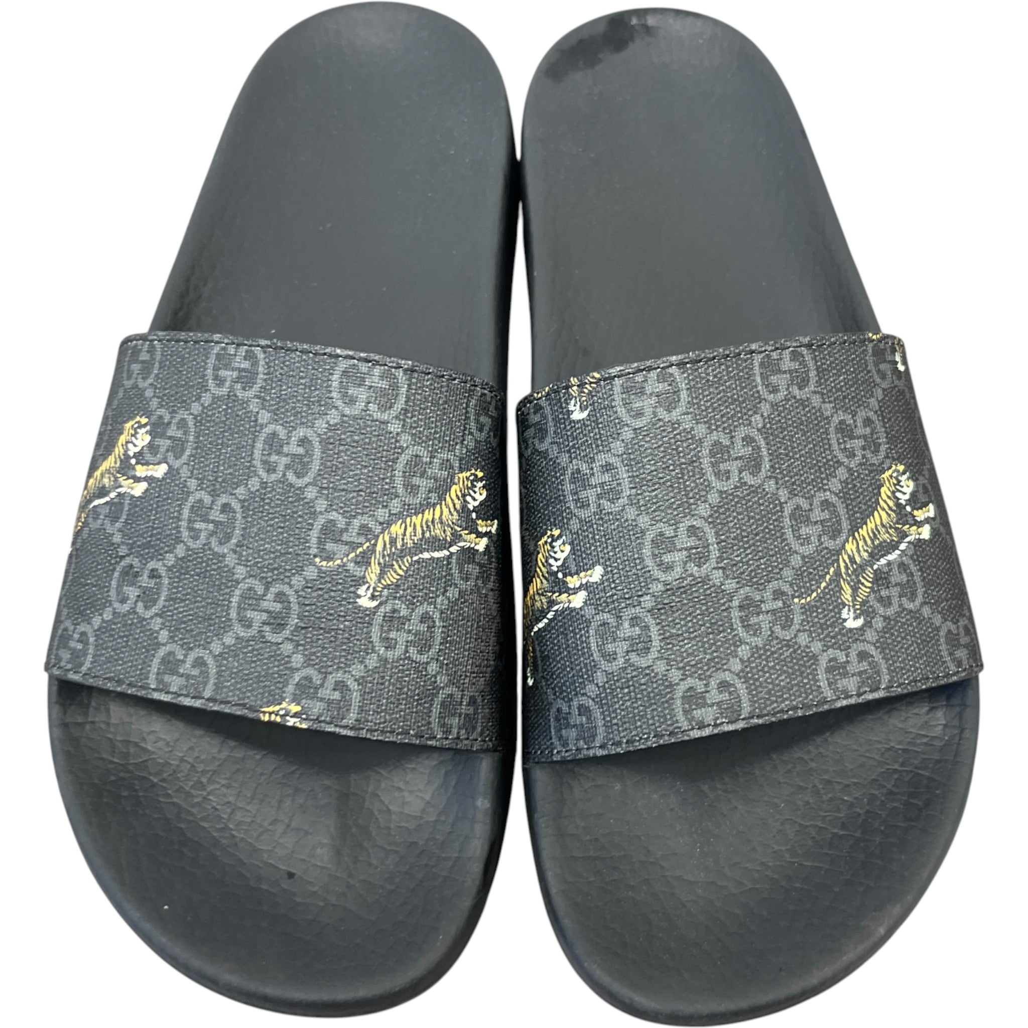 Men's Gg Supreme Tiger Slides Black Size EU 42 / UK 8