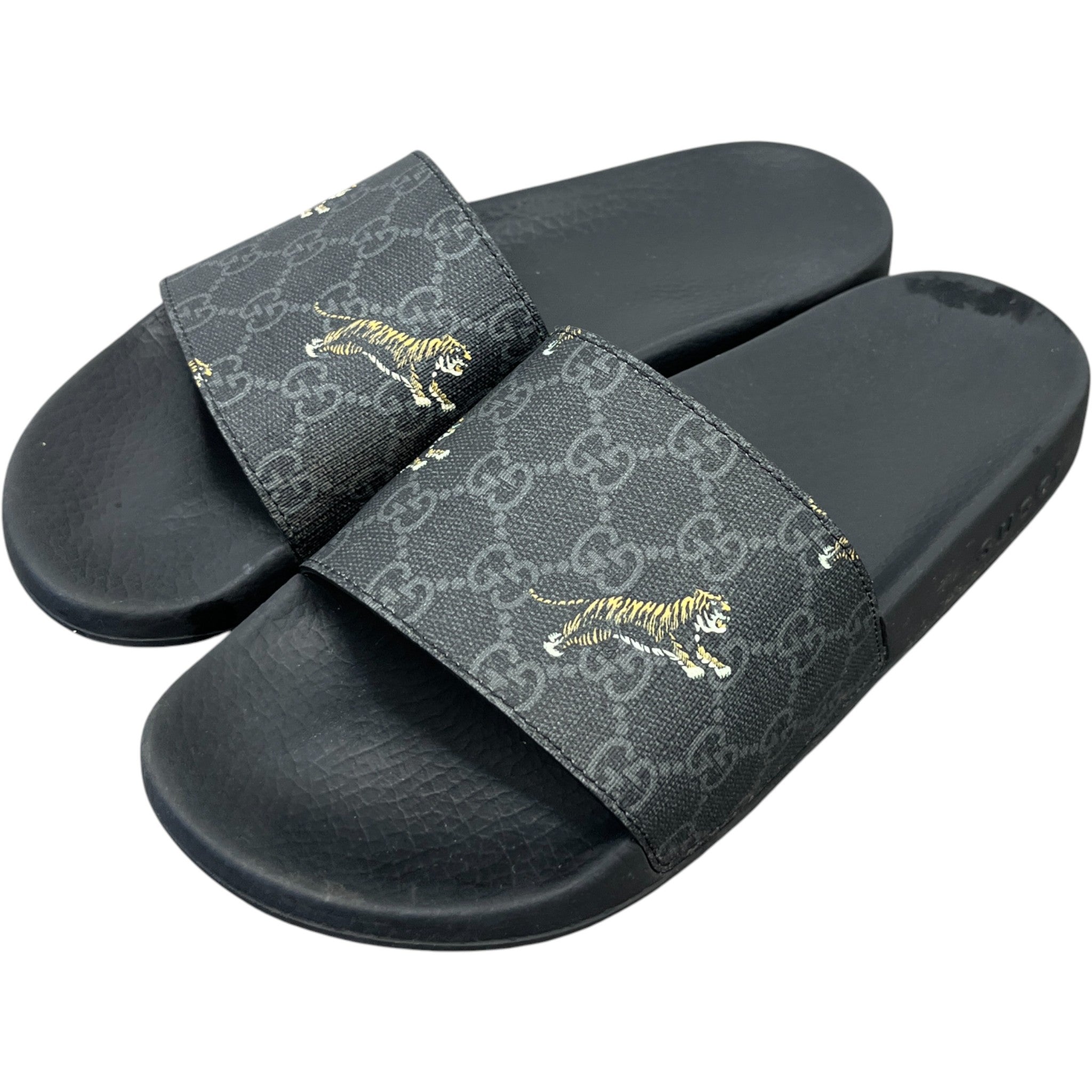 Men's Gg Supreme Tiger Slides Black Size EU 42 / UK 8