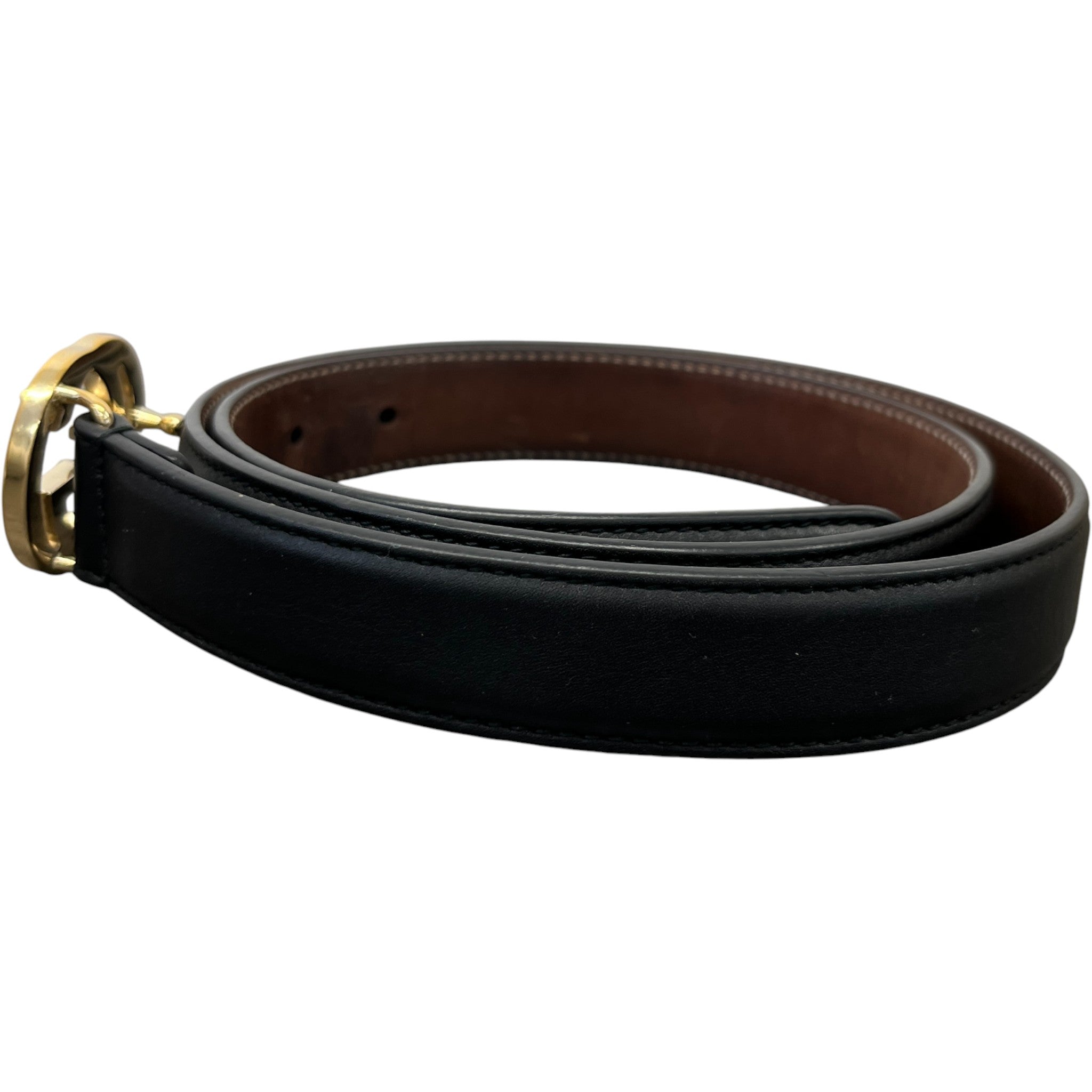 Women's Interlocking G Belt Black Size 85CM / UK 10