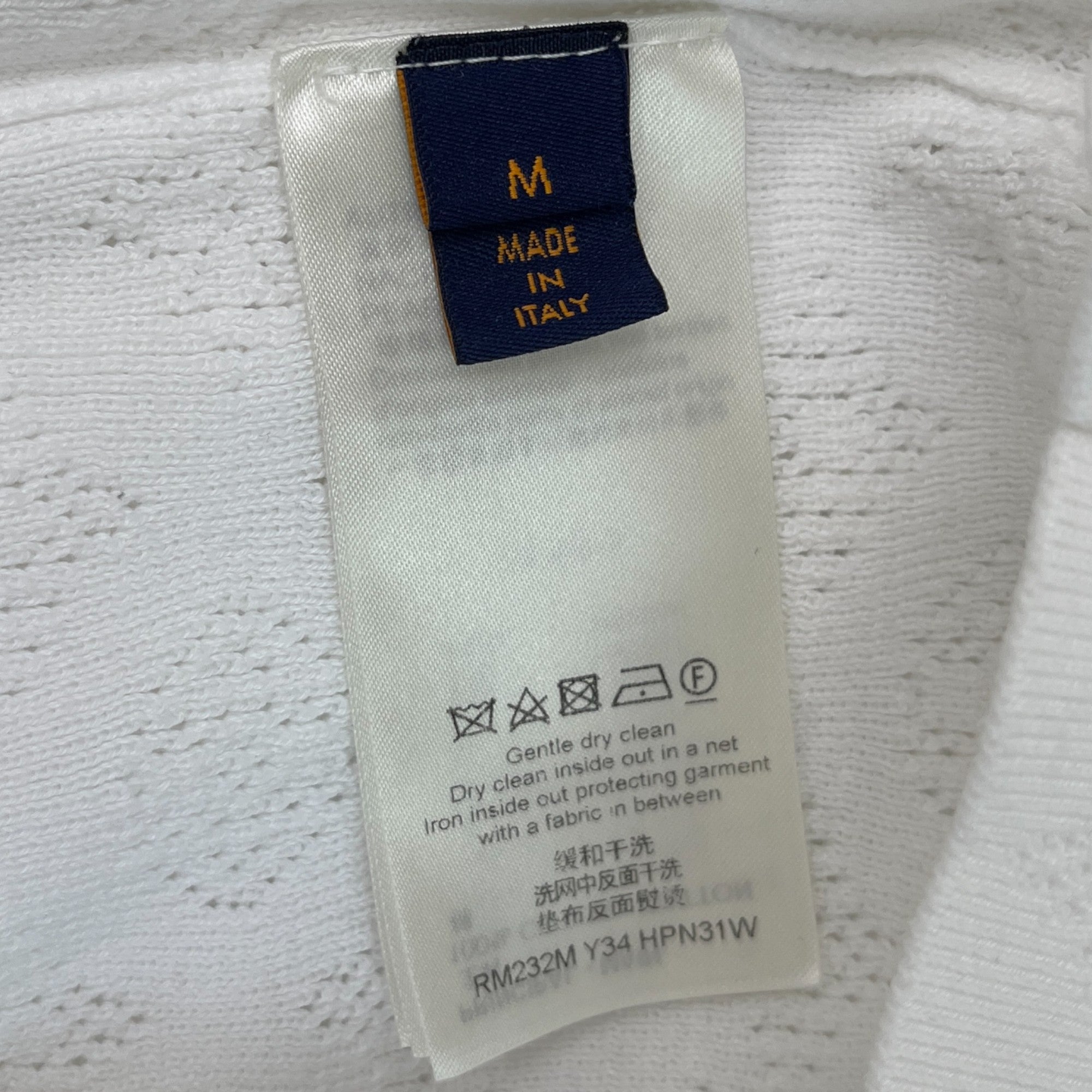 Men's Monogram Pointelle Short Sleeve Shirt White Size M