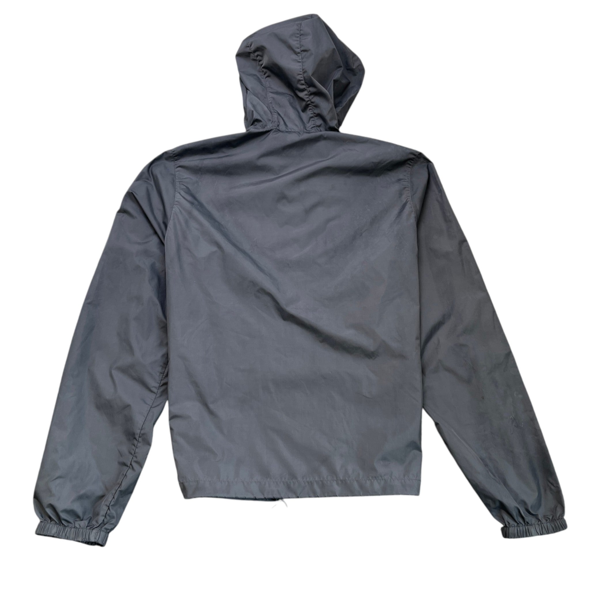 Men's Plaque Logo Windbreaker Grey Size S