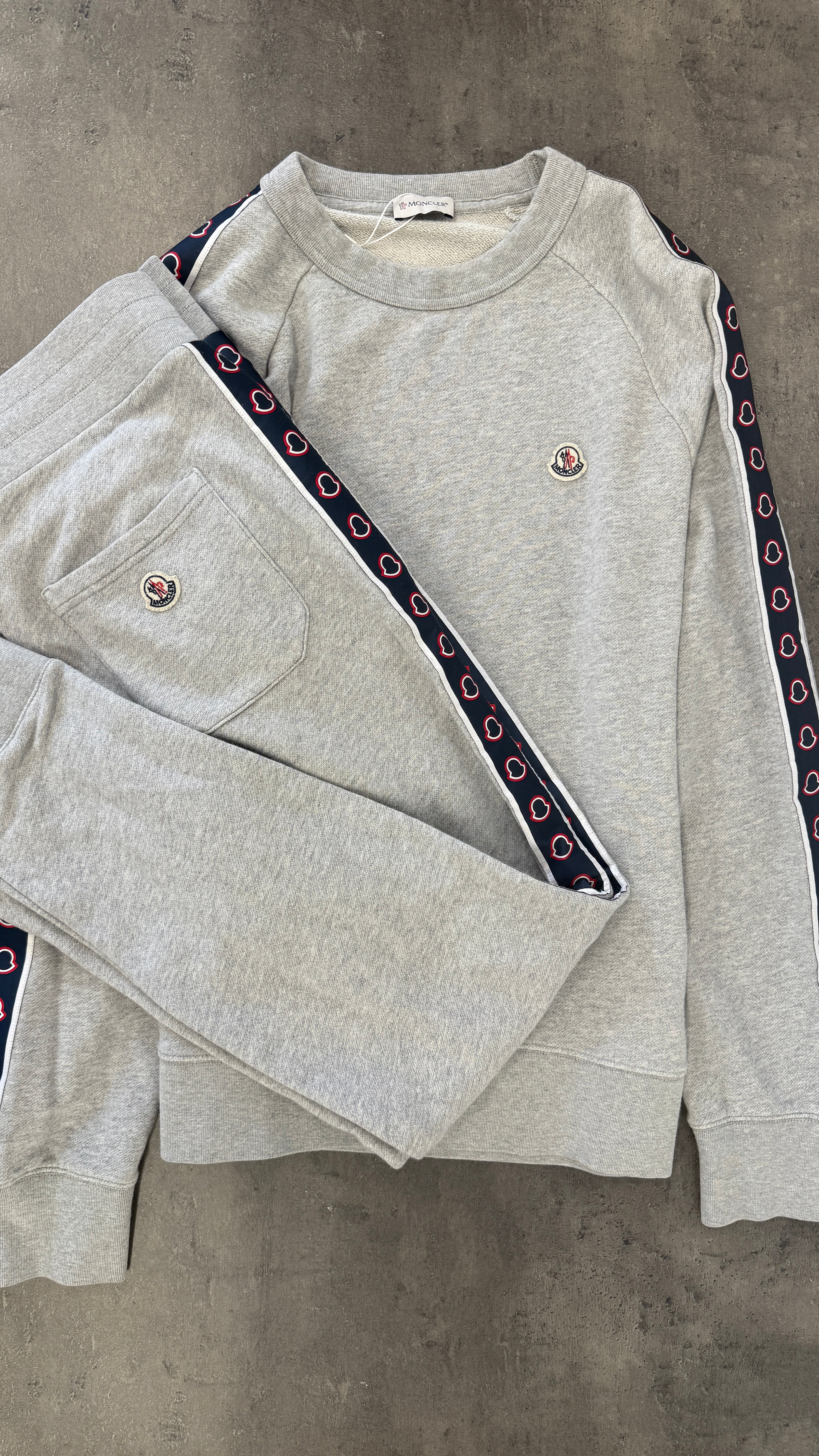 Men's Maglia Tape Logo Full Tracksuit Grey Size XL