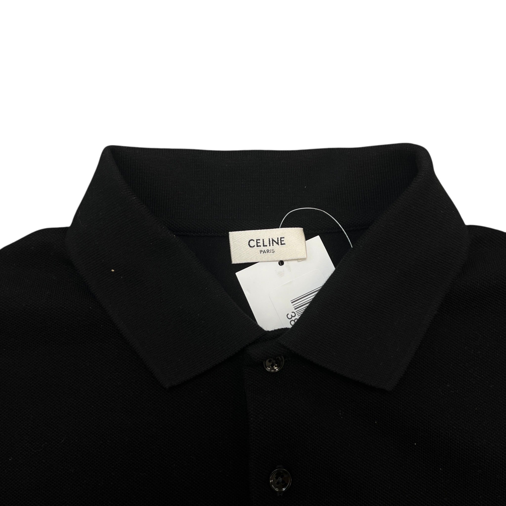 Men's Embroidered Logo Polo Shirt Black Size XS
