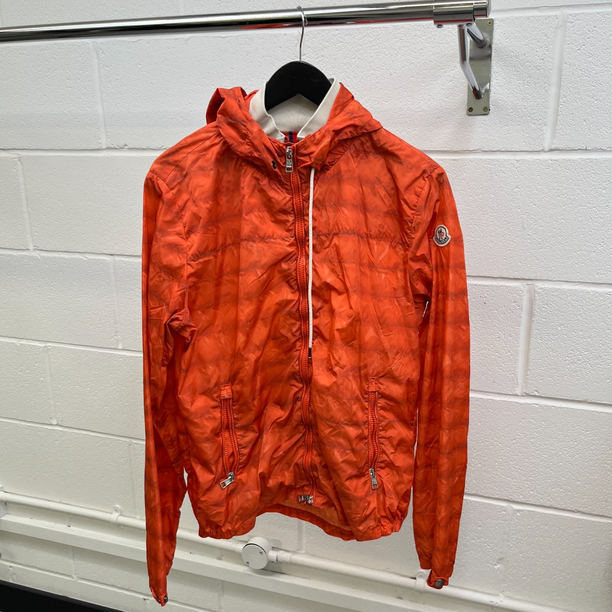 Men's Zip Up Windbreaker Orange Size 3 / L