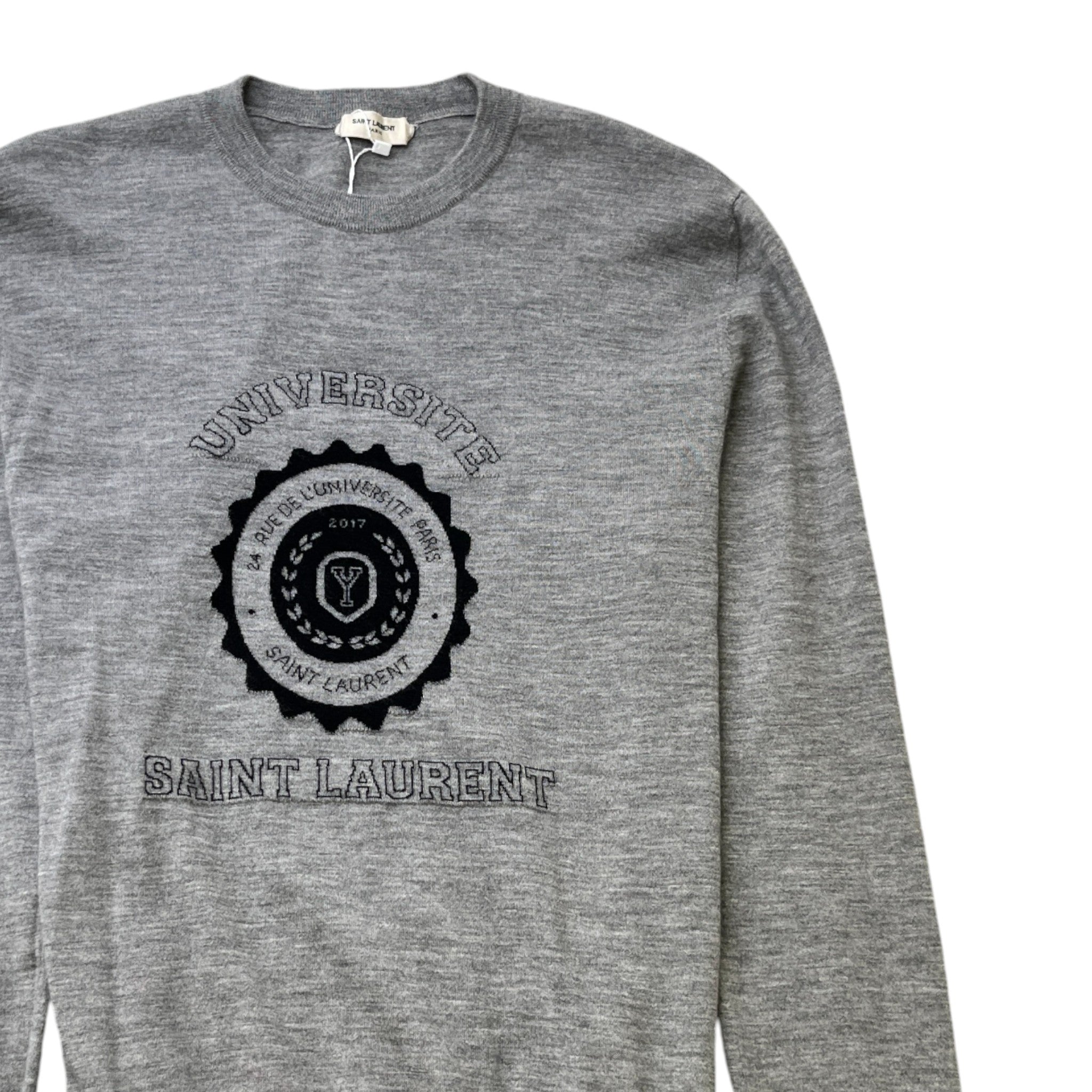 Men's Cashmere University Jumper Grey Size M