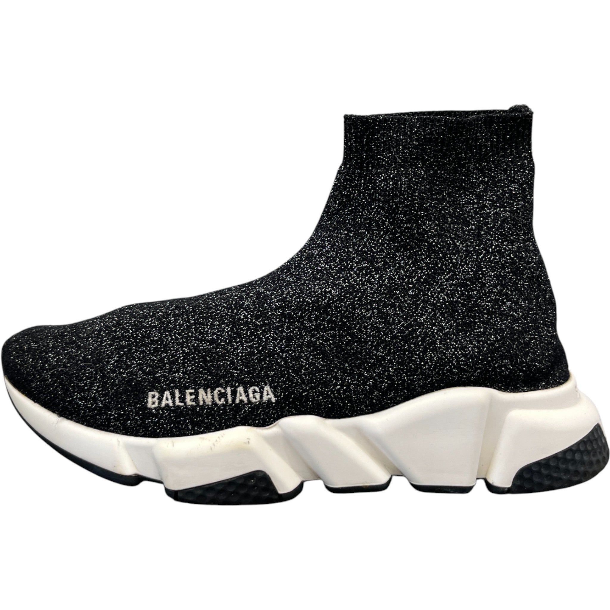 Women's Speed Sock Glitter High Trainers Black Size EU 38 / UK 5